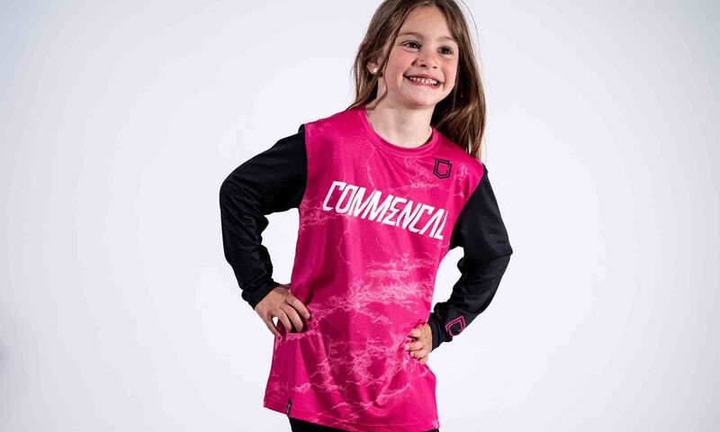 MAILLOT COMMENCAL PERSONALIZABLE KIDS PINK