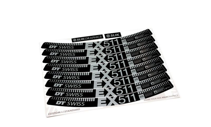KIT DE STICKERS CUSTOM POUR JANTES EX 511 SILVER MATT 27.5"