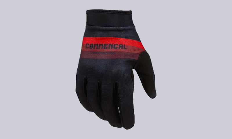 COMMENCAL RACE VELCRO GLOVES RED POLYCHROM