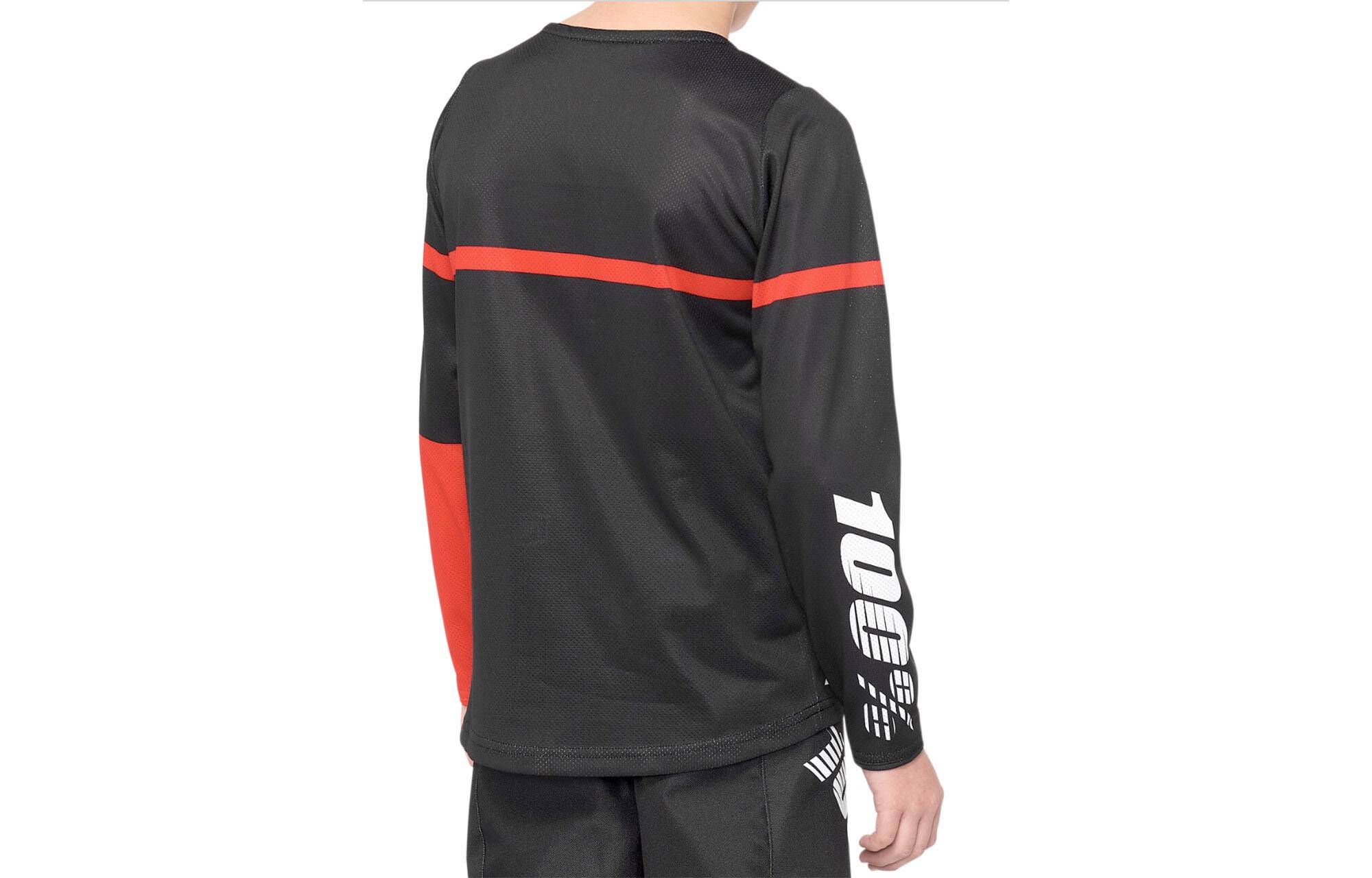 100% KIDS R-CORE LANGARM TRIKOT BLACK/RED image large number 0