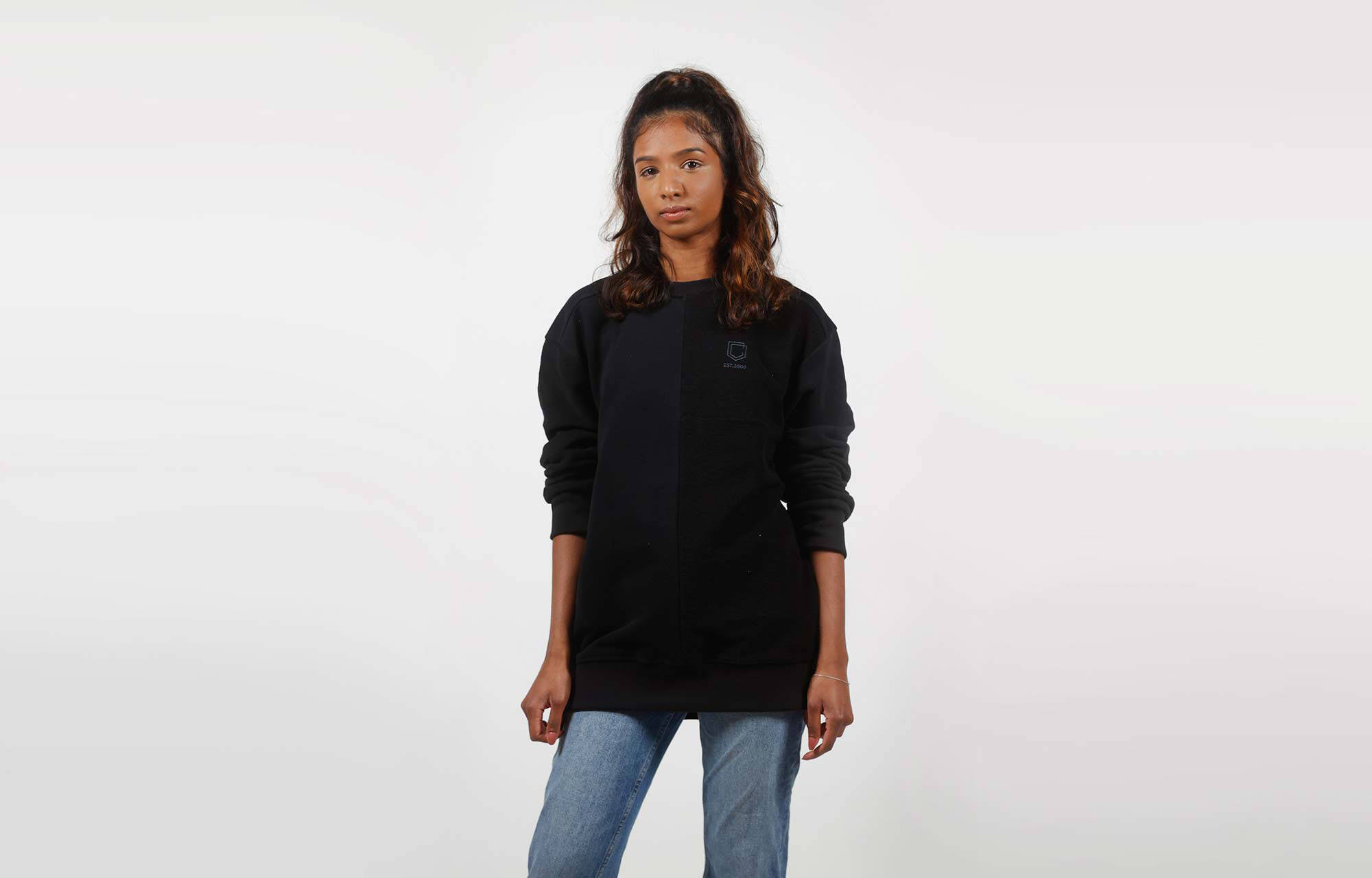 CREWNECK COMMENCAL LOOSE FIT PATCHWORK BLACK image large number 1