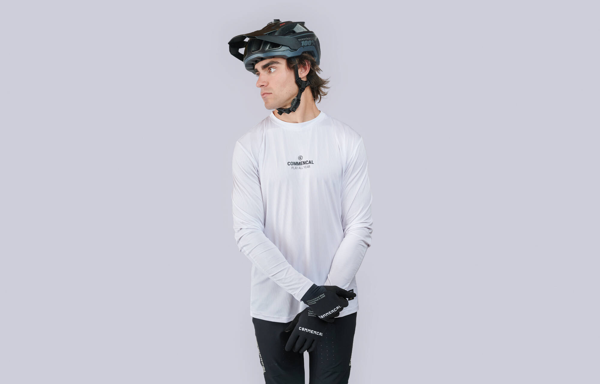 MAILLOT COMMENCAL LIGHTECH MANGA LARGA REFLECTIVE WHITE image large number 0