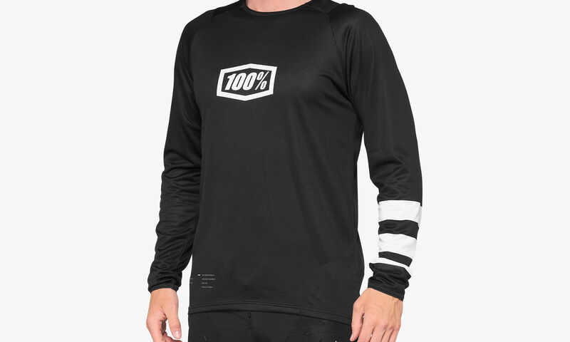 MAGLIA A MANICHE LUNGHE 100% R-CORE BLACK/WHITE
