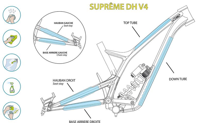 KIT CLEARPROTECT CUSTOM POUR SUPREME DH V4 BRILLANT