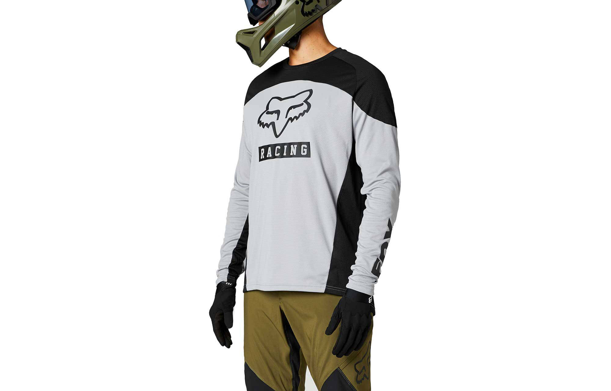 MAILLOT MANGAS LARGAS FOX DEFEND STEEL GREY image large number 1