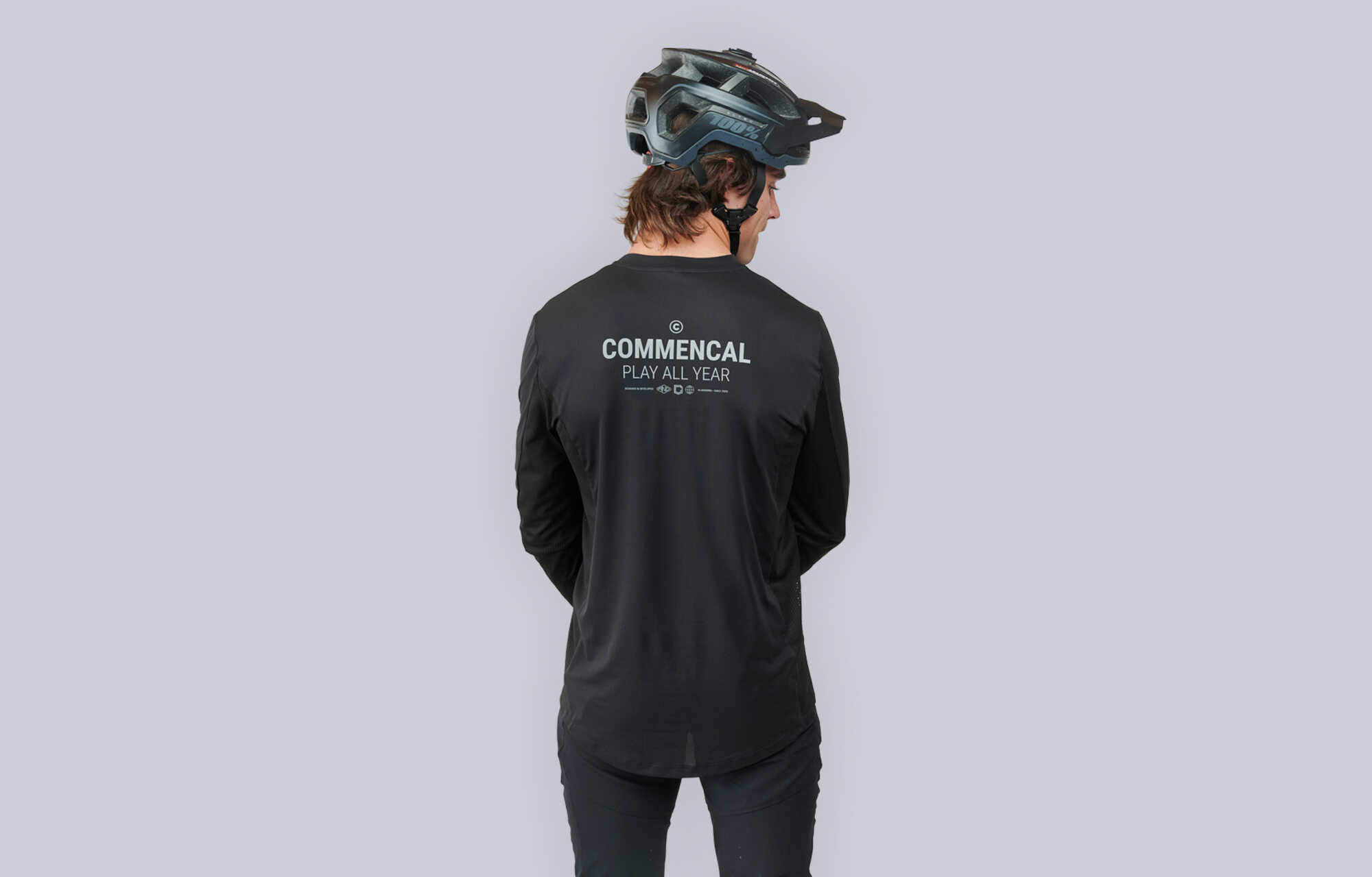 MAILLOT COMMENCAL LIGHTECH MANCHES LONGUES SILVER REFLECTIVE BLACK image large number 0