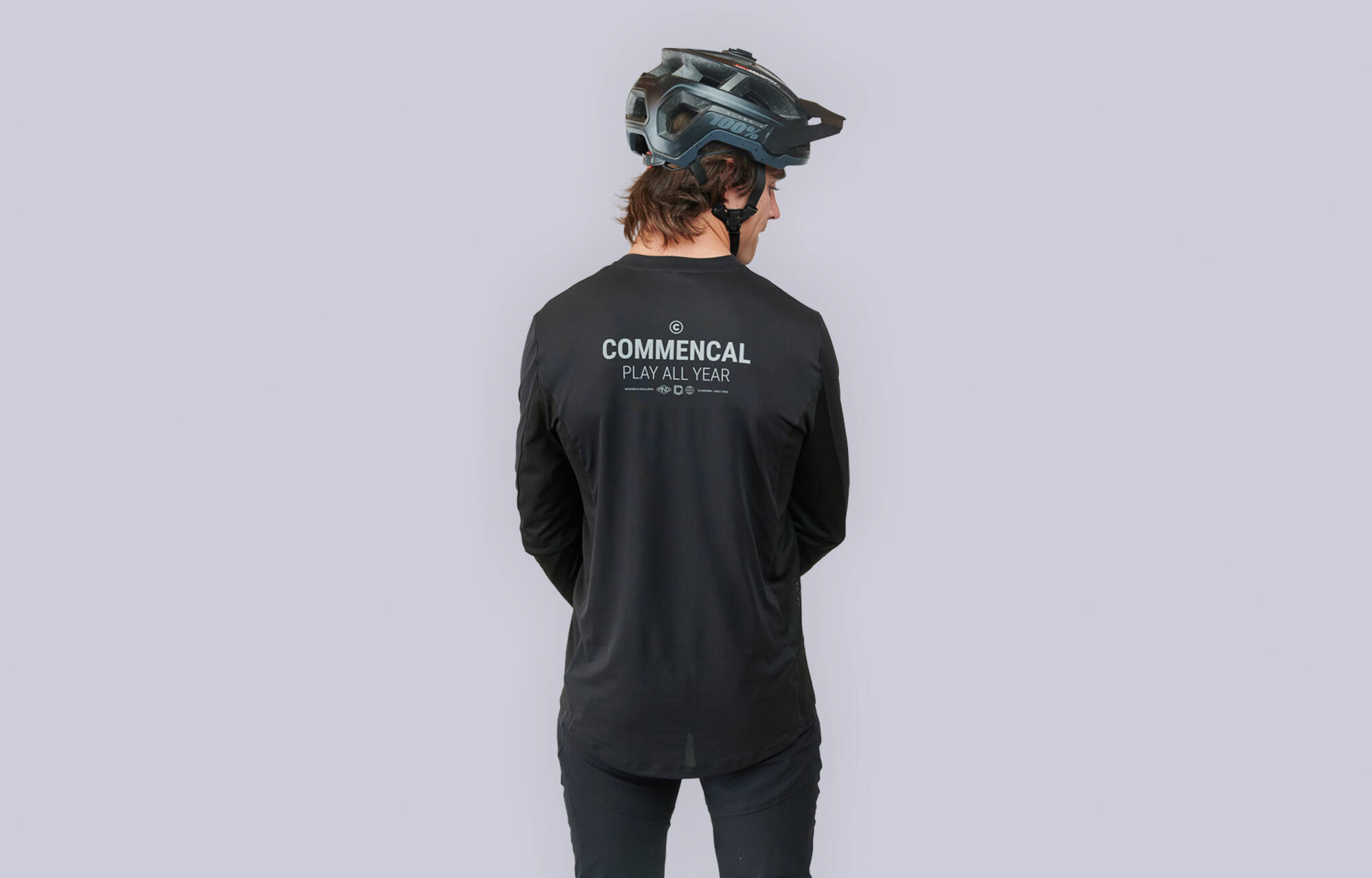 MAILLOT COMMENCAL LIGHTECH MANCHES LONGUES SILVER REFLECTIVE BLACK image large number 0