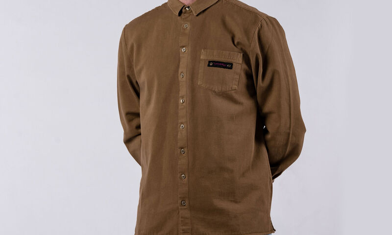 CHEMISE COMMENCAL MANCHES LONGUES COTON CAMEL