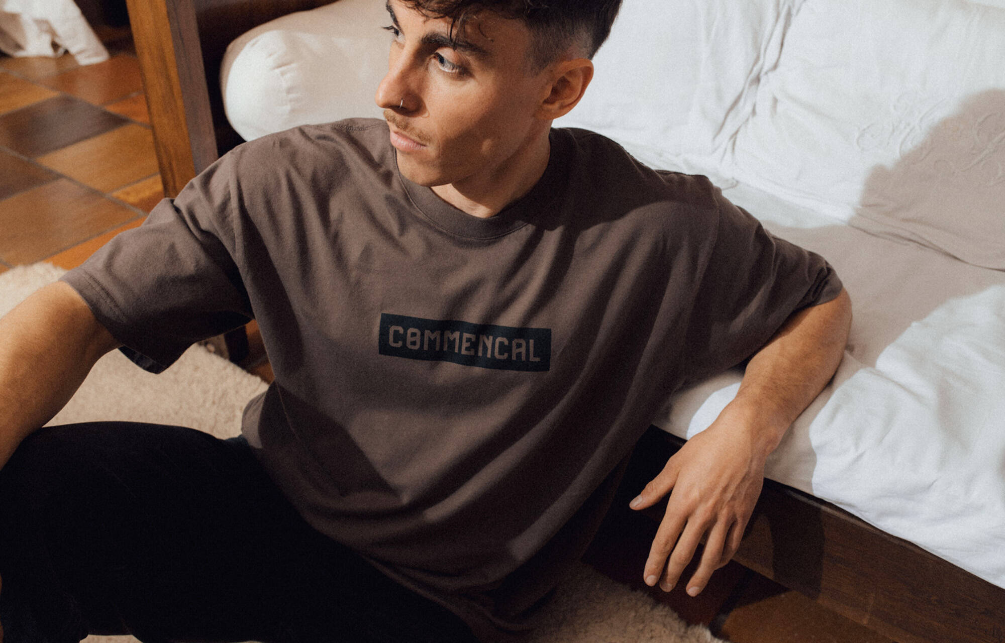 COMMENCAL REGULAR FIT CORPORATE T-SHIRT FADED BROWN image large number 2
