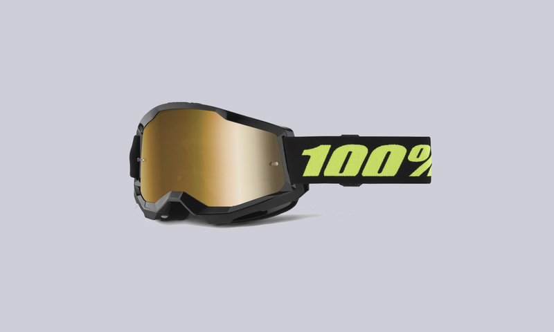 100% STRATA 2 GOGGLE SOLAR ECLIPSE - MIRROR TRUE GOLD LENS