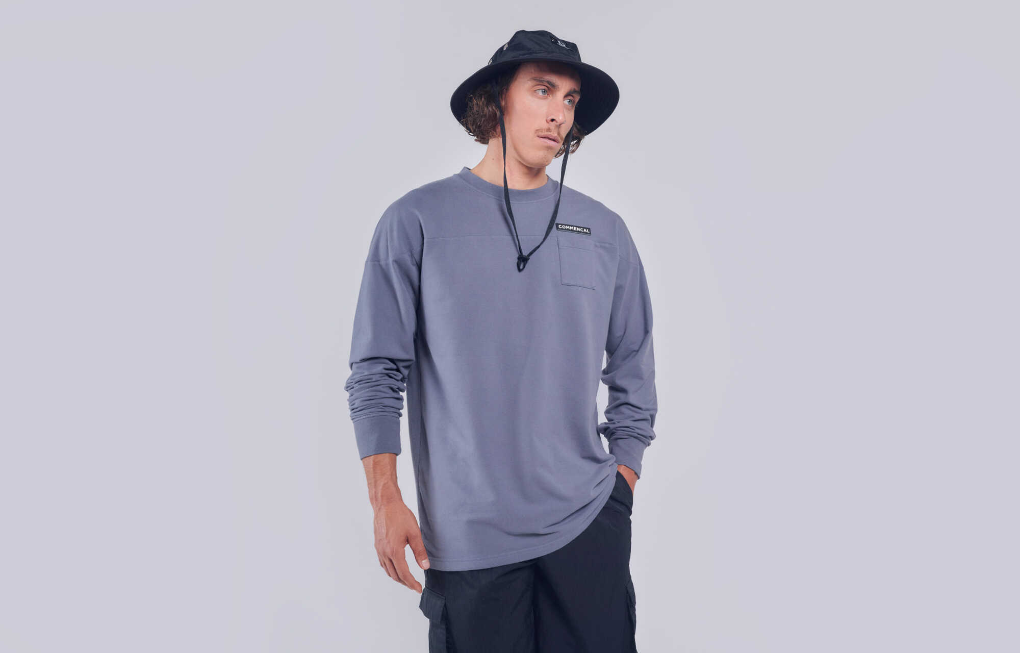 COMMENCAL LONG SLEEVE T-SHIRT MIDNIGHT GREY image cover number 0