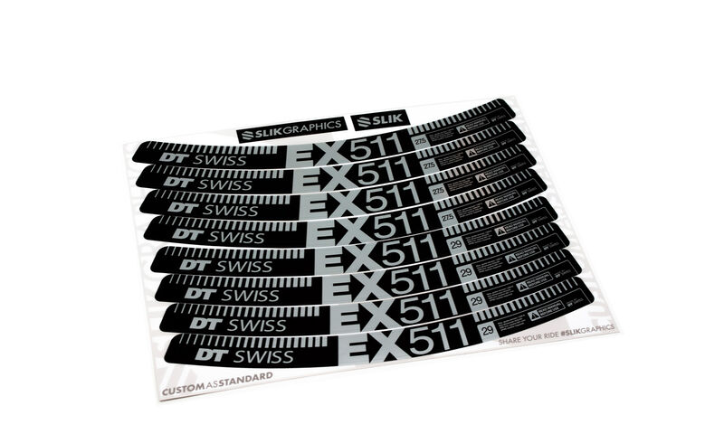 KIT DE STICKERS CUSTOM POUR JANTES EX 511 SILVER MATT 27.5 / 29"