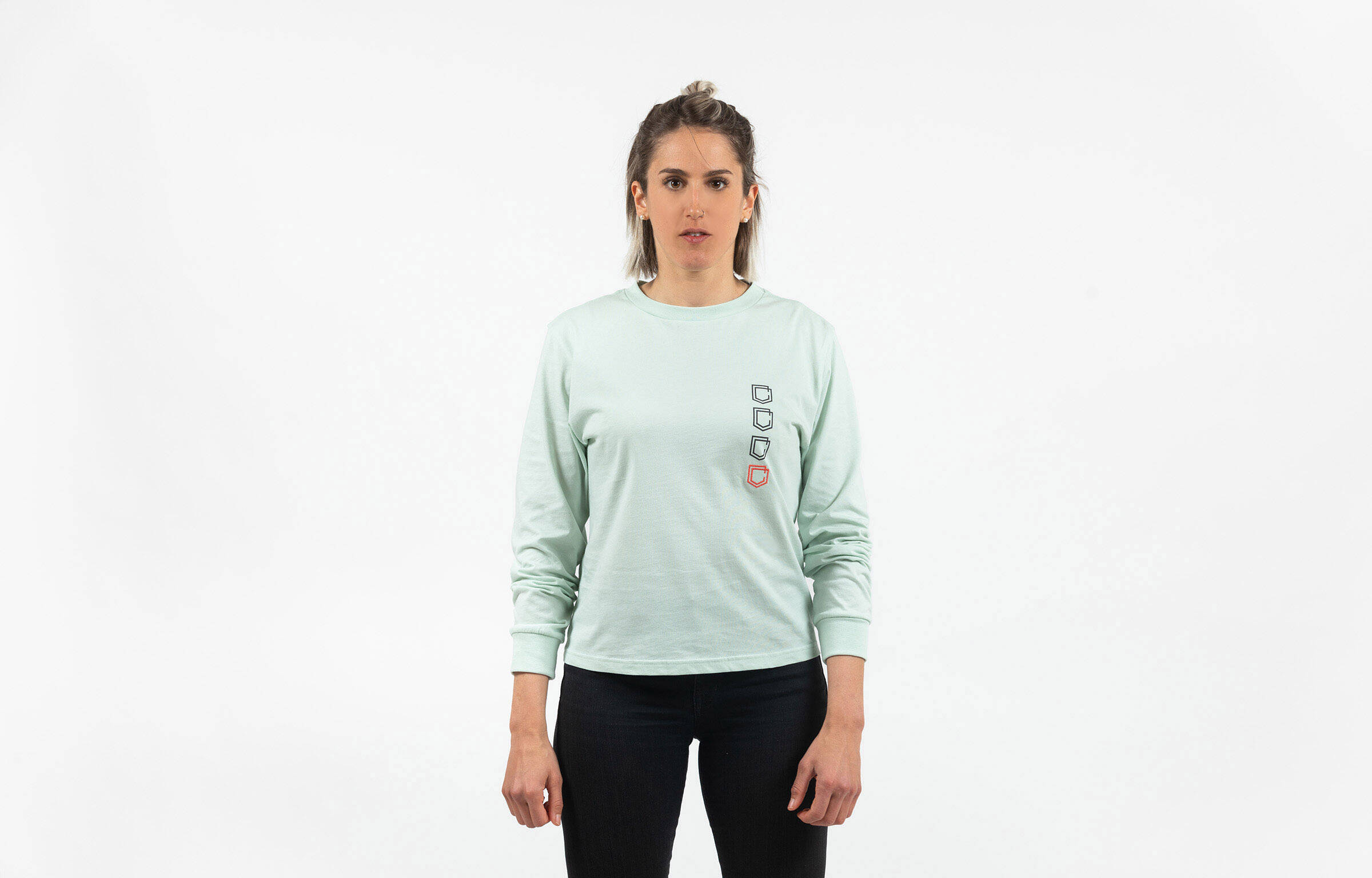 T-SHIRT MANCHES LONGUES WOMEN COMMENCAL AZUR NEON image large number 0