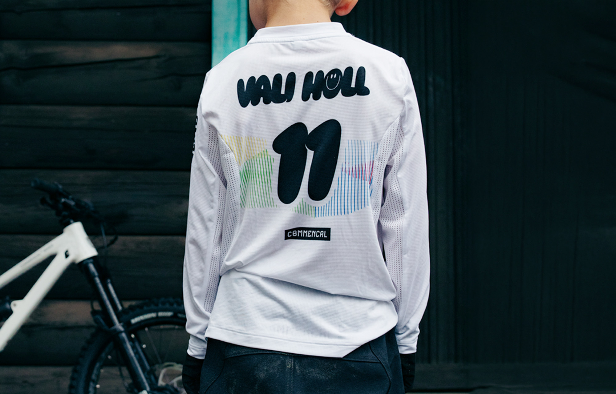 MAILLOT COMMENCAL LIGHTECH MANGA LARGA KIDS VALI H&Ouml;LL WHITE image large number 3