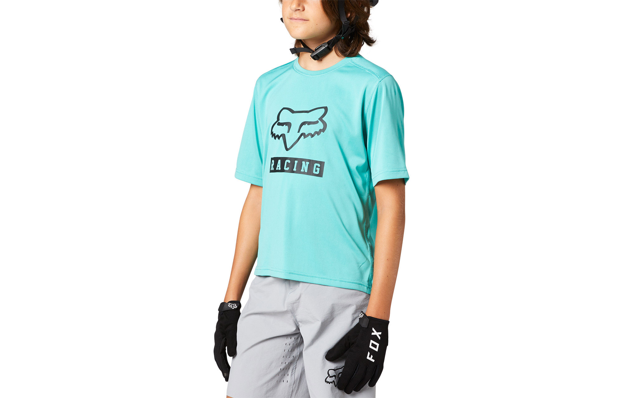 MAILLOT MANCHES COURTES KIDS FOX RANGER TEAL image number 1