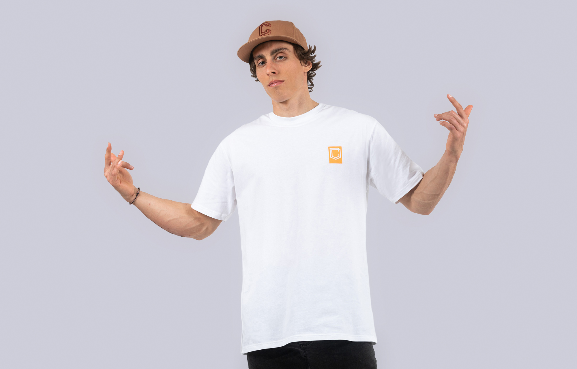 T-SHIRT COMMENCAL LOOSE FIT ORANGE AND WHITE image number 0