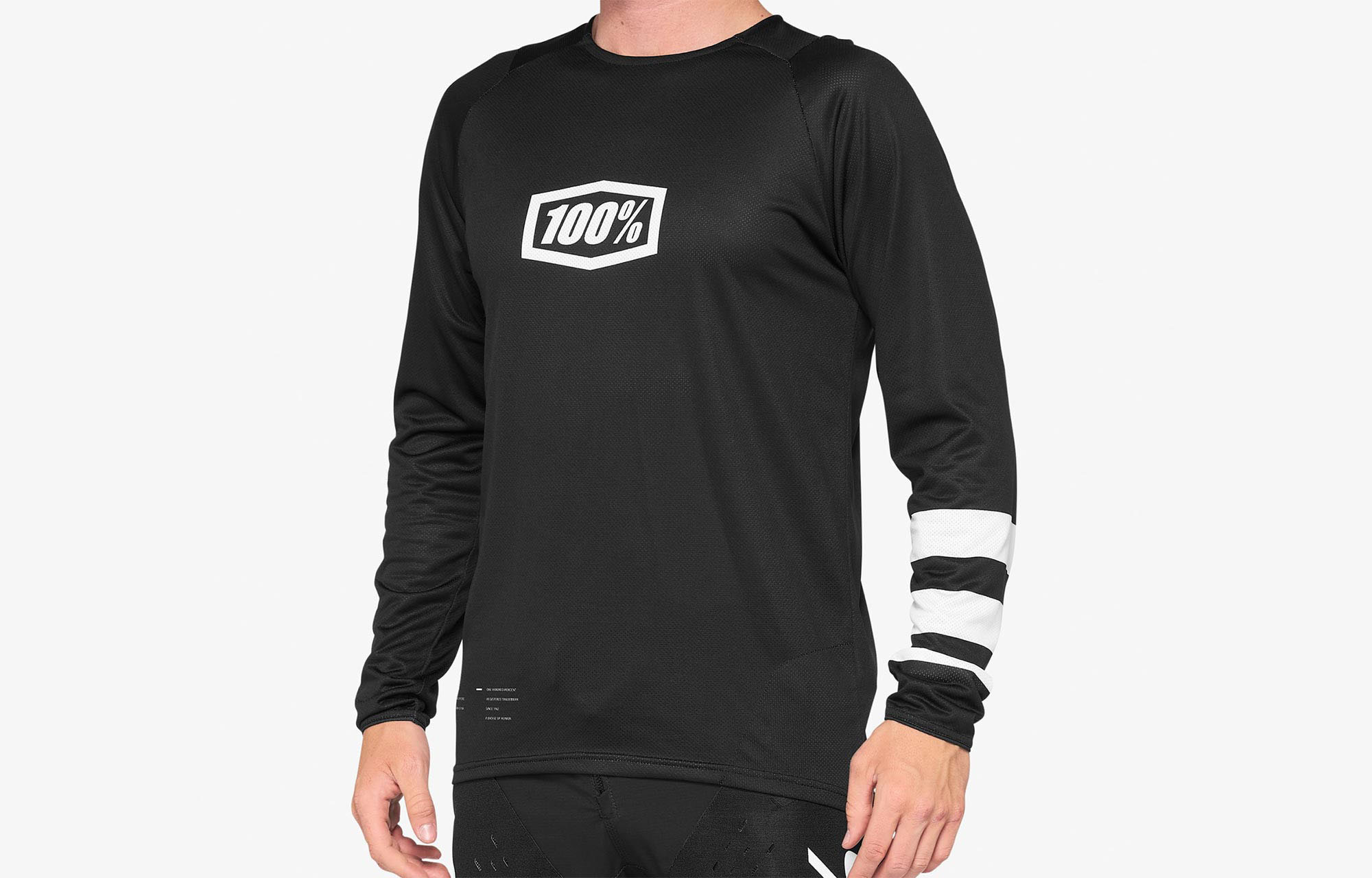100% R-CORE LONG SLEEVE JERSEY BLACK/WHITE image number 0
