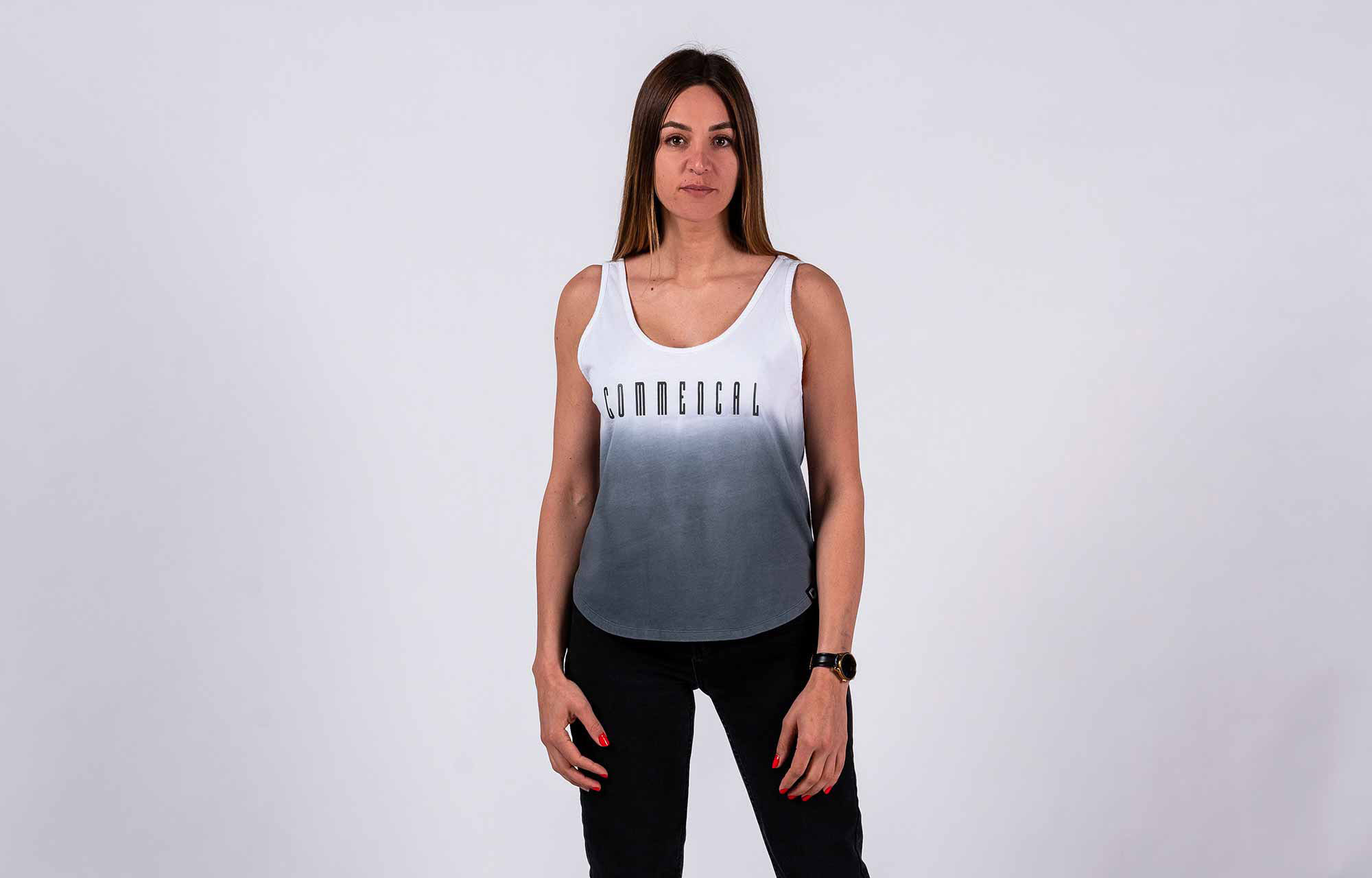 COMMENCAL WOMEN BLEACHED TANK TOP GREEN image number 0