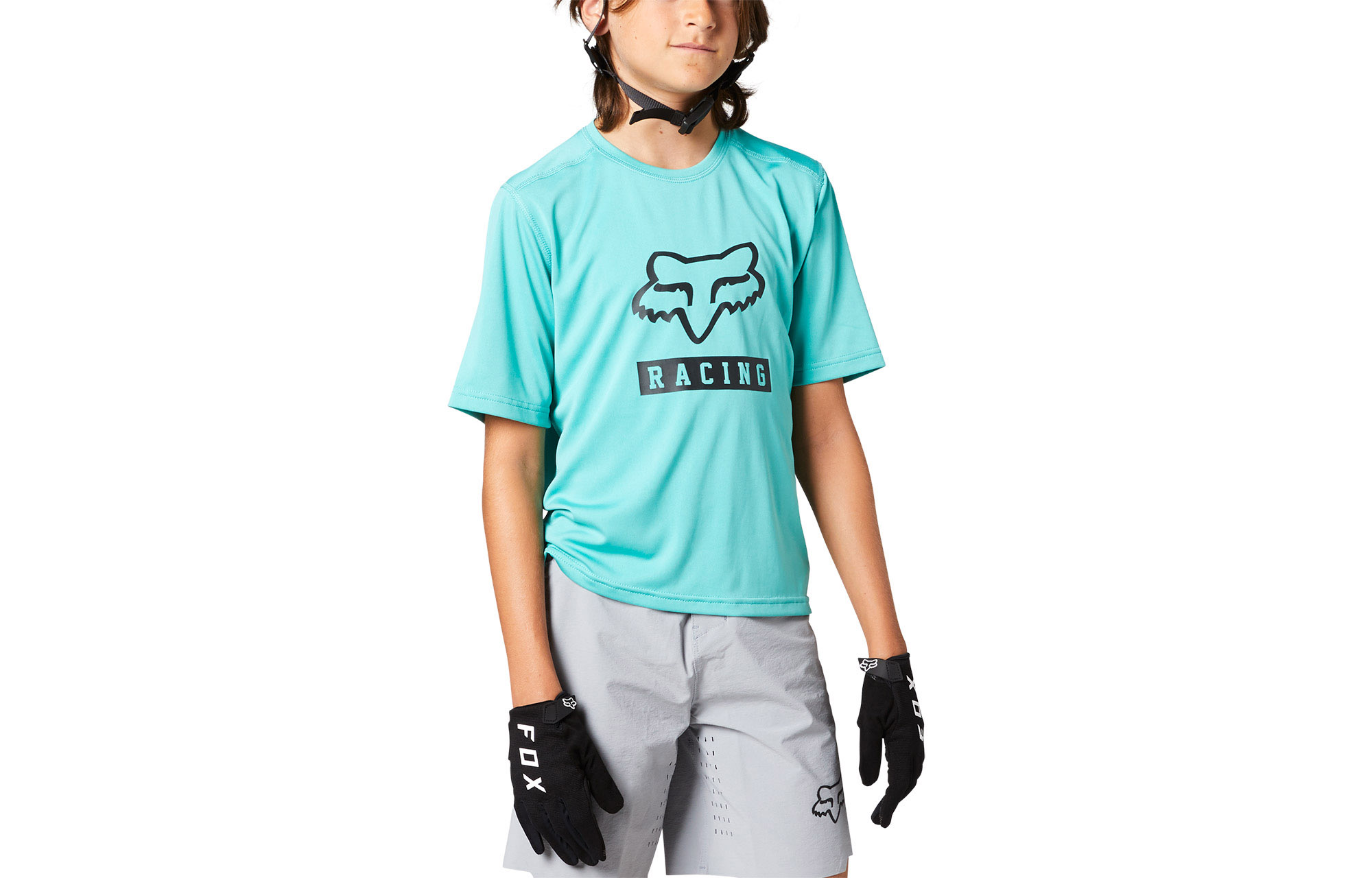 MAILLOT MANCHES COURTES KIDS FOX RANGER TEAL image number 0