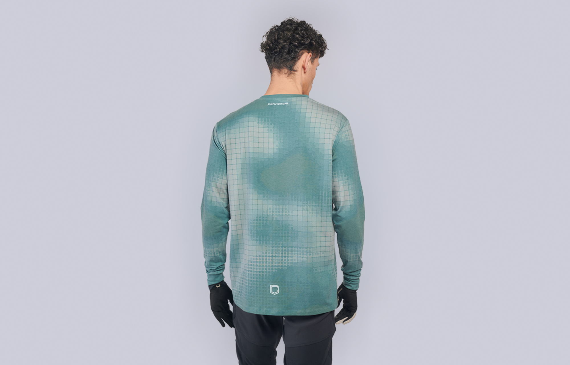 COMMENCAL SOFTECH LONG SLEEVE JERSEY CAMO GRID GREEN image number 0