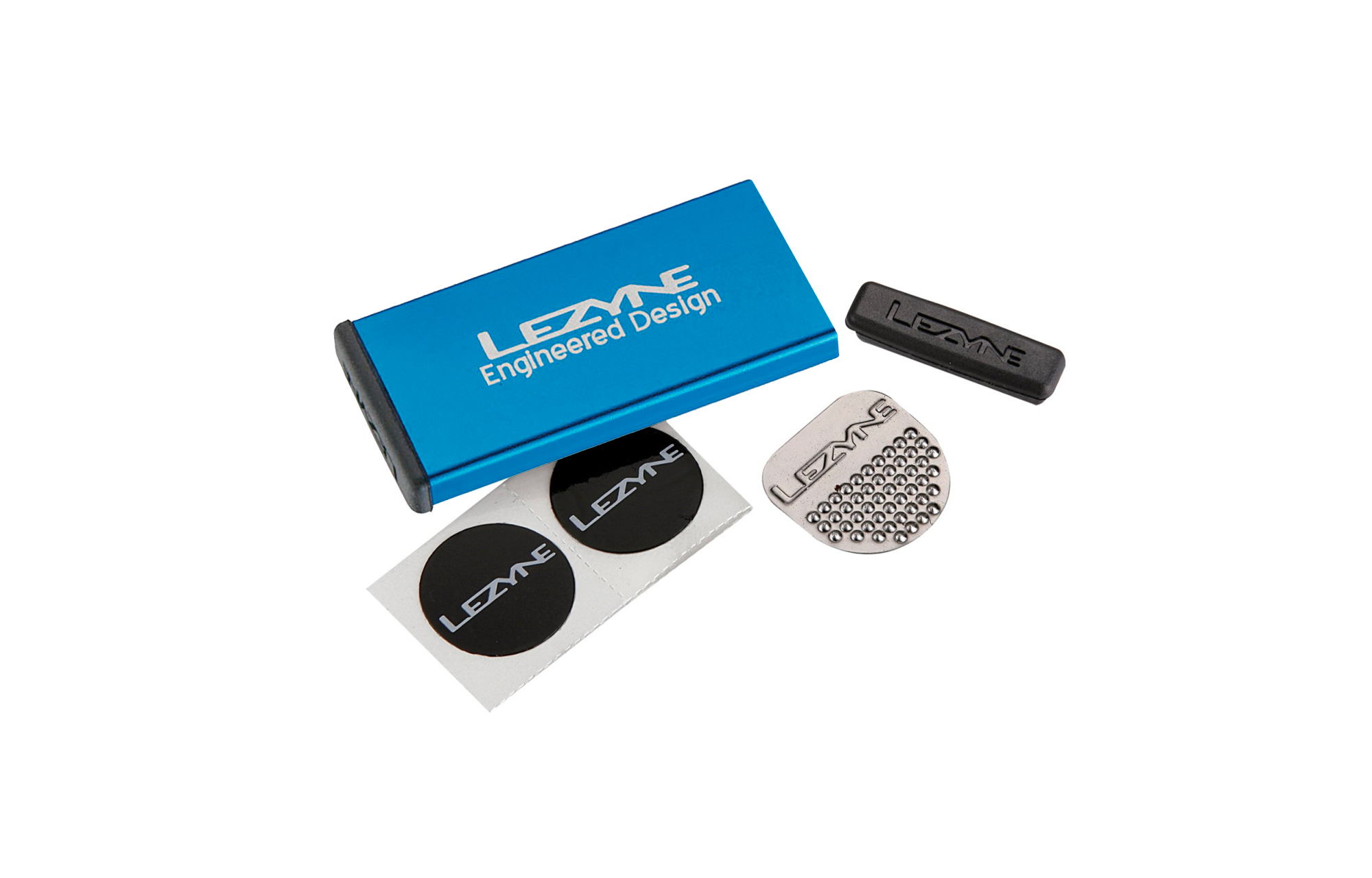 LEZYNE TIRE REPAIR KIT - BLUE ALU CASE -6 PATCHES image number null