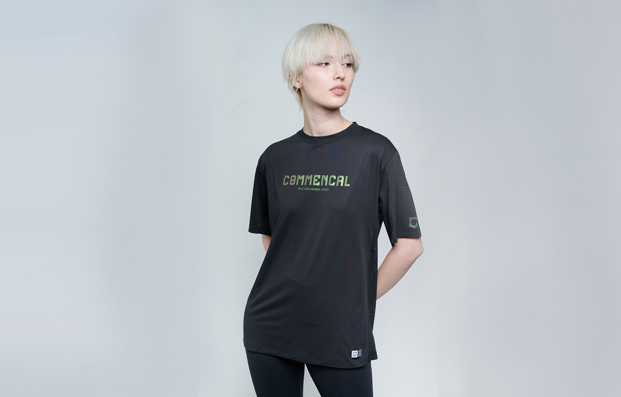 CMNCL LIGHTECH CORPORATE SHORT SLEEVE JERSEY BLACK AND GREEN image number 1