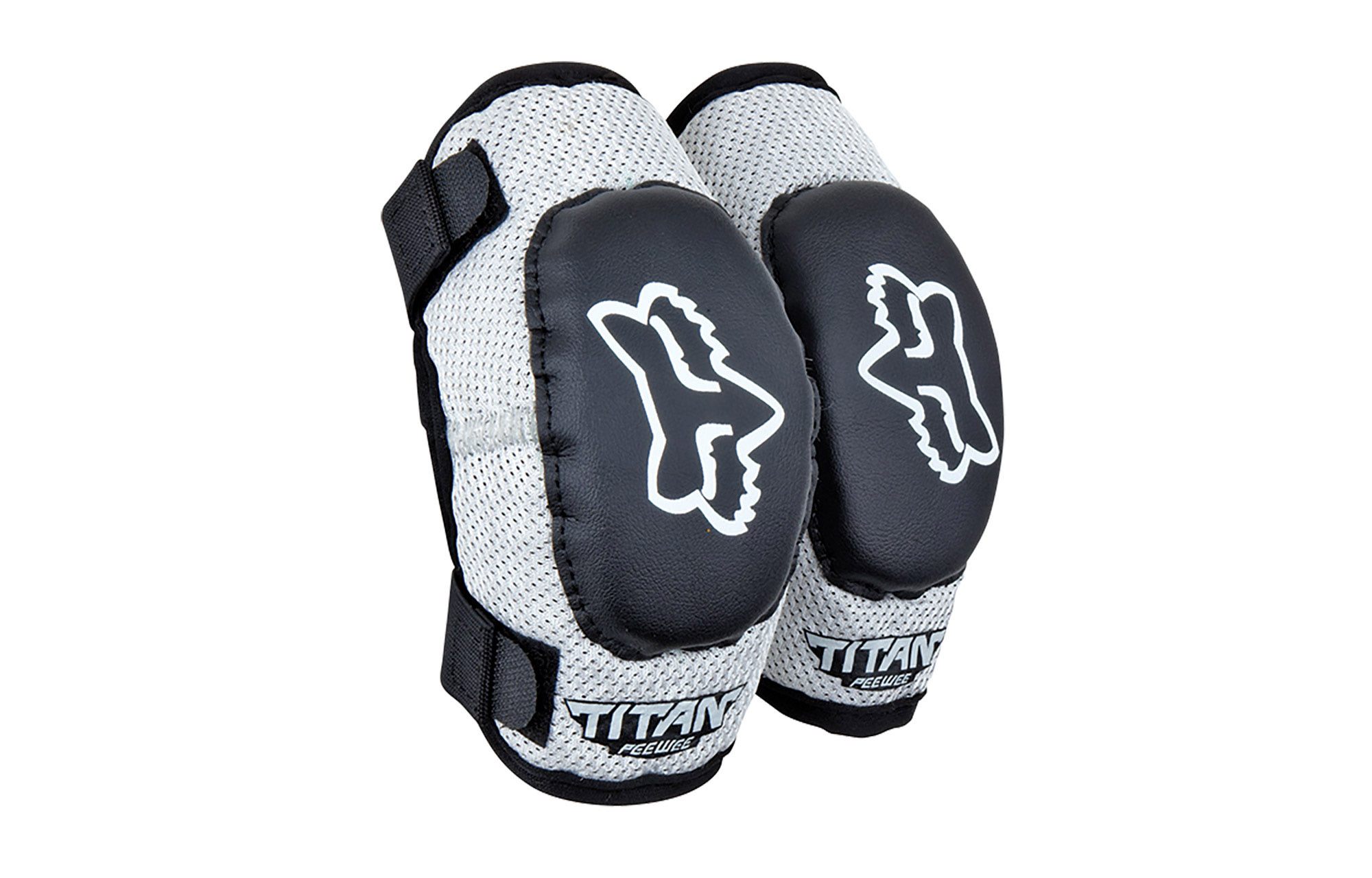 FOX KIDS PEEWEE TITAN ELBOW PADS BLACK/SILVER S/M image number 0