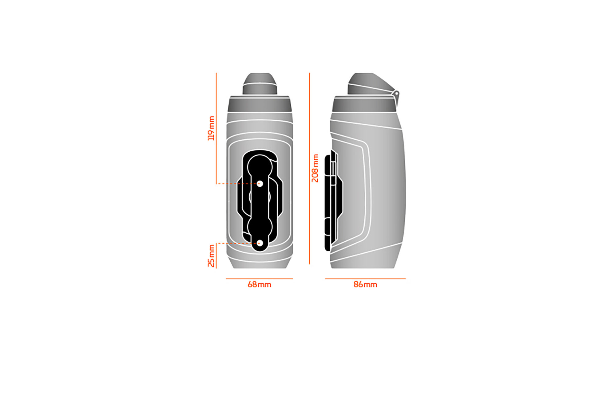FIDLOCK TWIST BOTTLE 590ML BLACK WITH BIKE BASE image number null