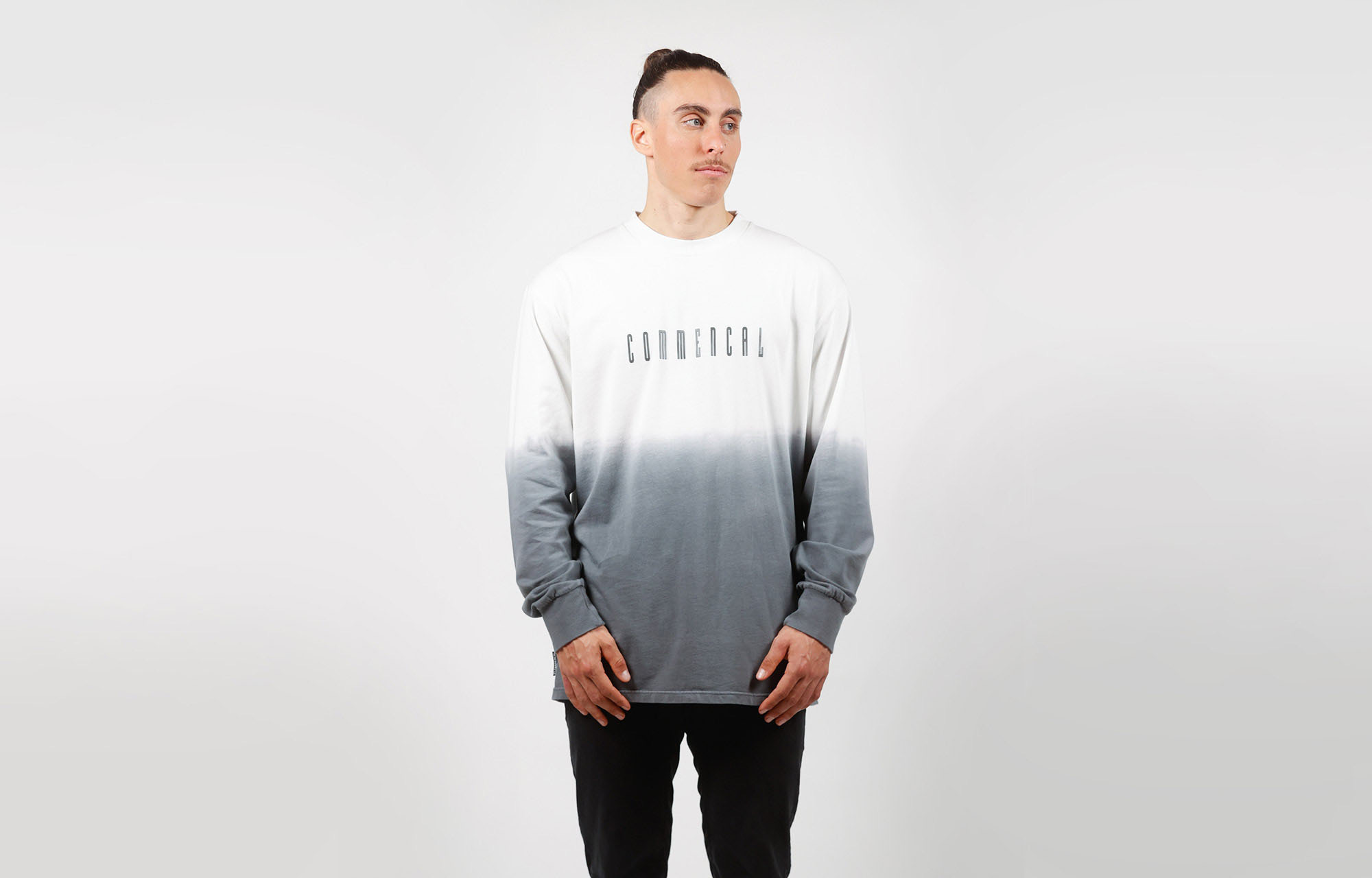 COMMENCAL BLEACHED LONG SLEEVE T-SHIRT GREY image number 0