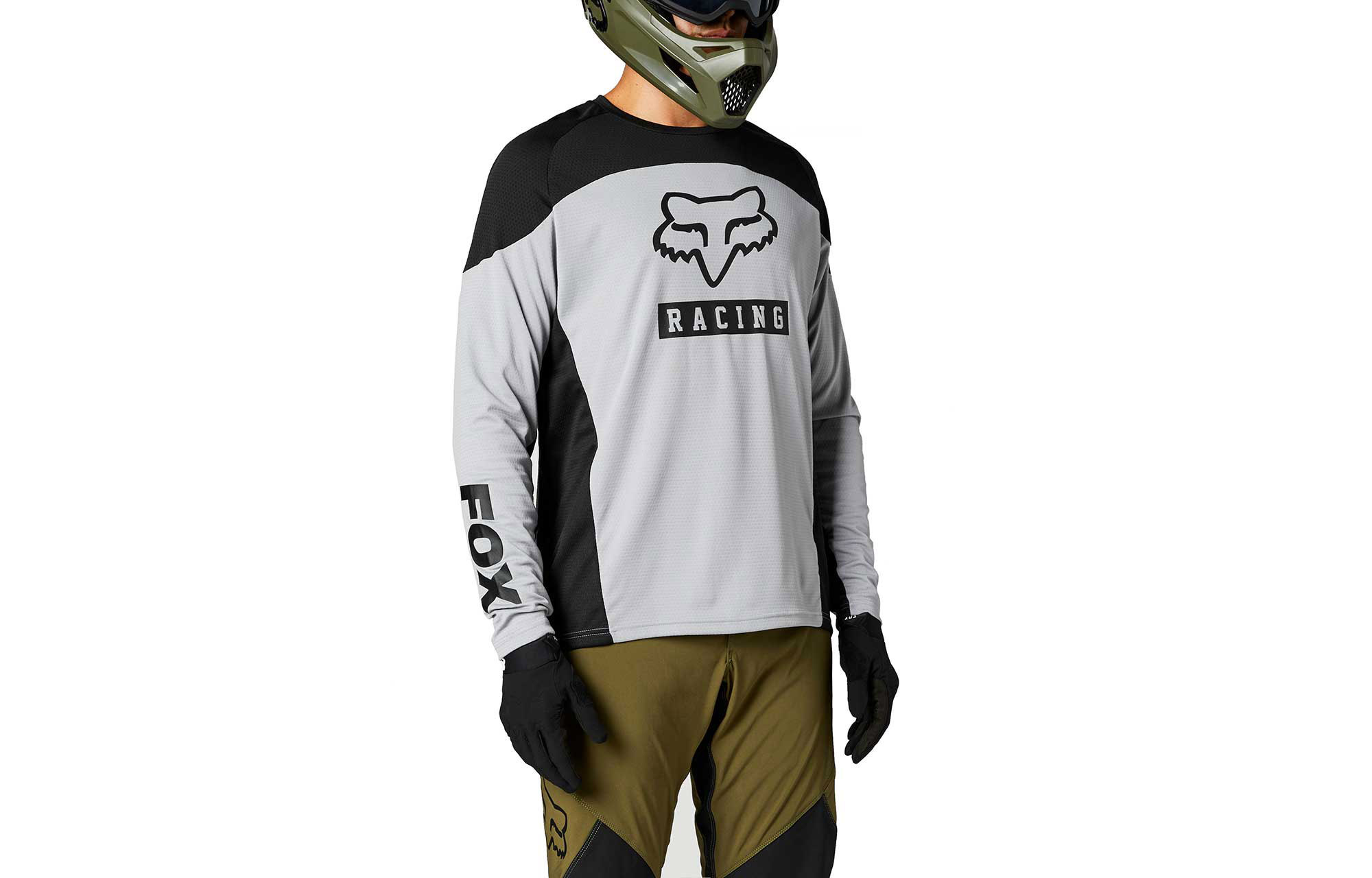 MAGLIA A MANICHE LUNGHE FOX DEFEND STEEL GREY image number 0