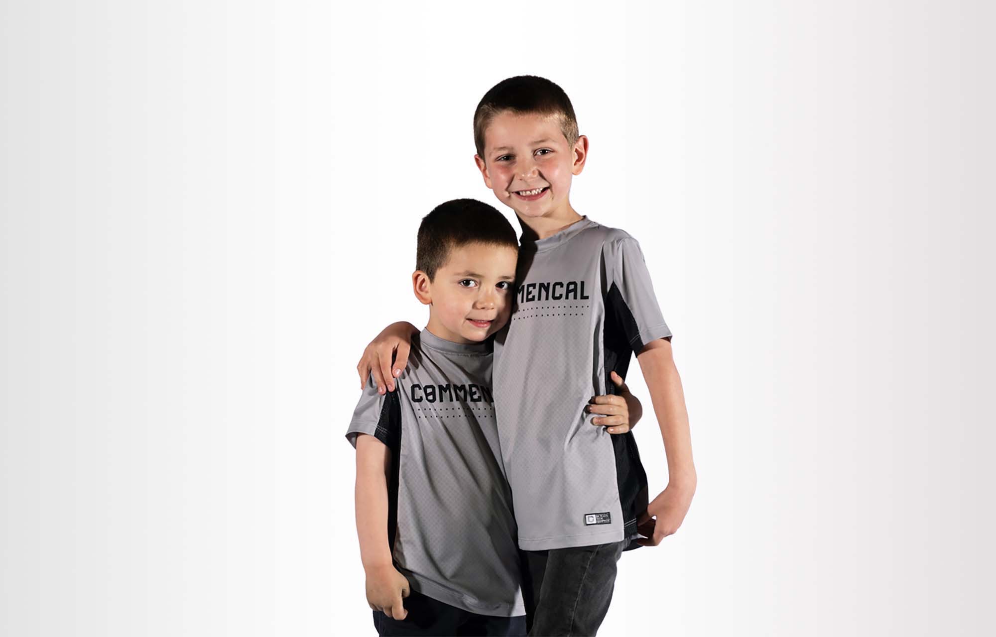 COMMENCAL KIDS LIGHTECH  SHORT SLEEVE JERSEY SAND/BLACK image number 0