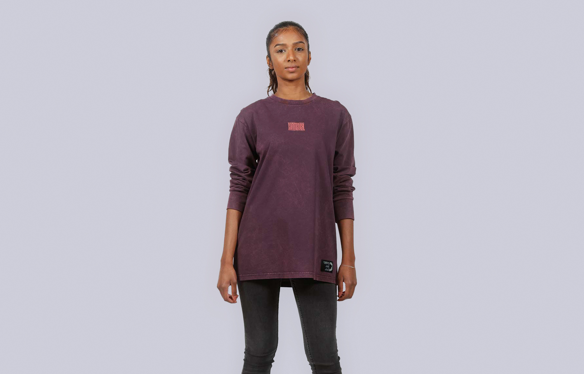 COMMENCAL WASHED LONG SLEEVE T-SHIRT WINE image number 1