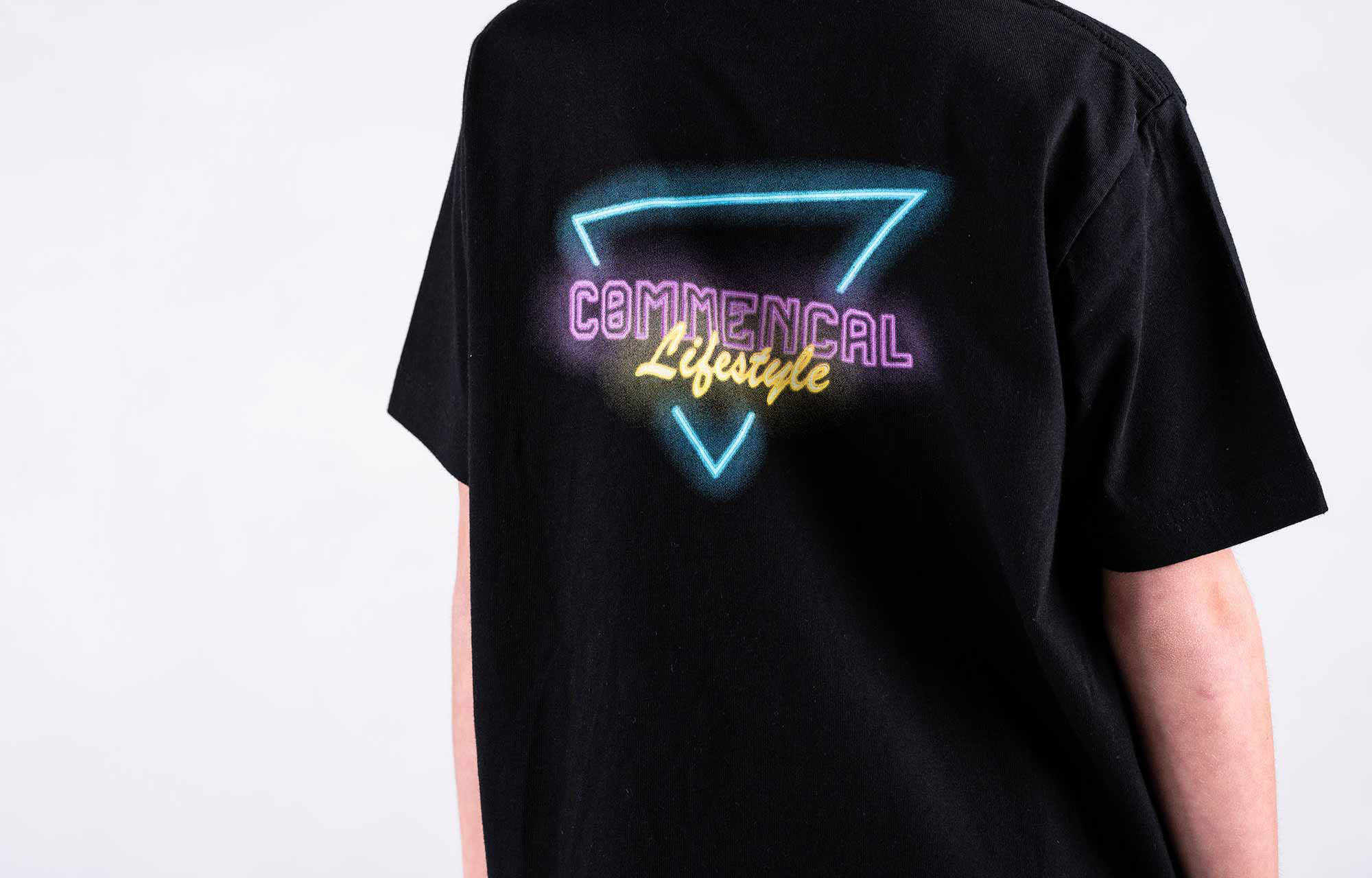 COMMENCAL KIDS NEON TRIANGLE T-SHIRT BLACK image number 2