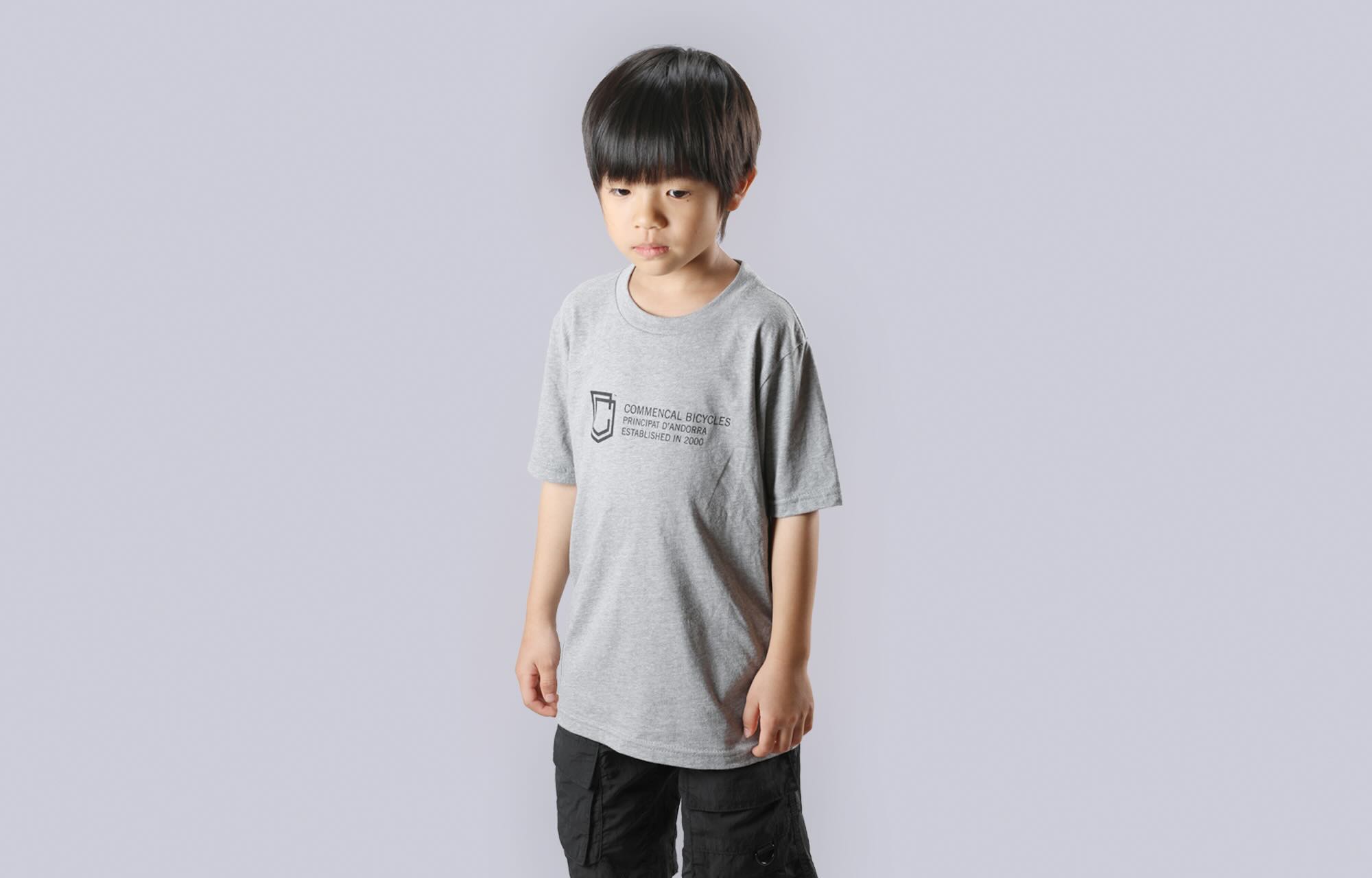 COMMENCAL KIDS SHIELD T-SHIRT HEATHER GREY image number 0
