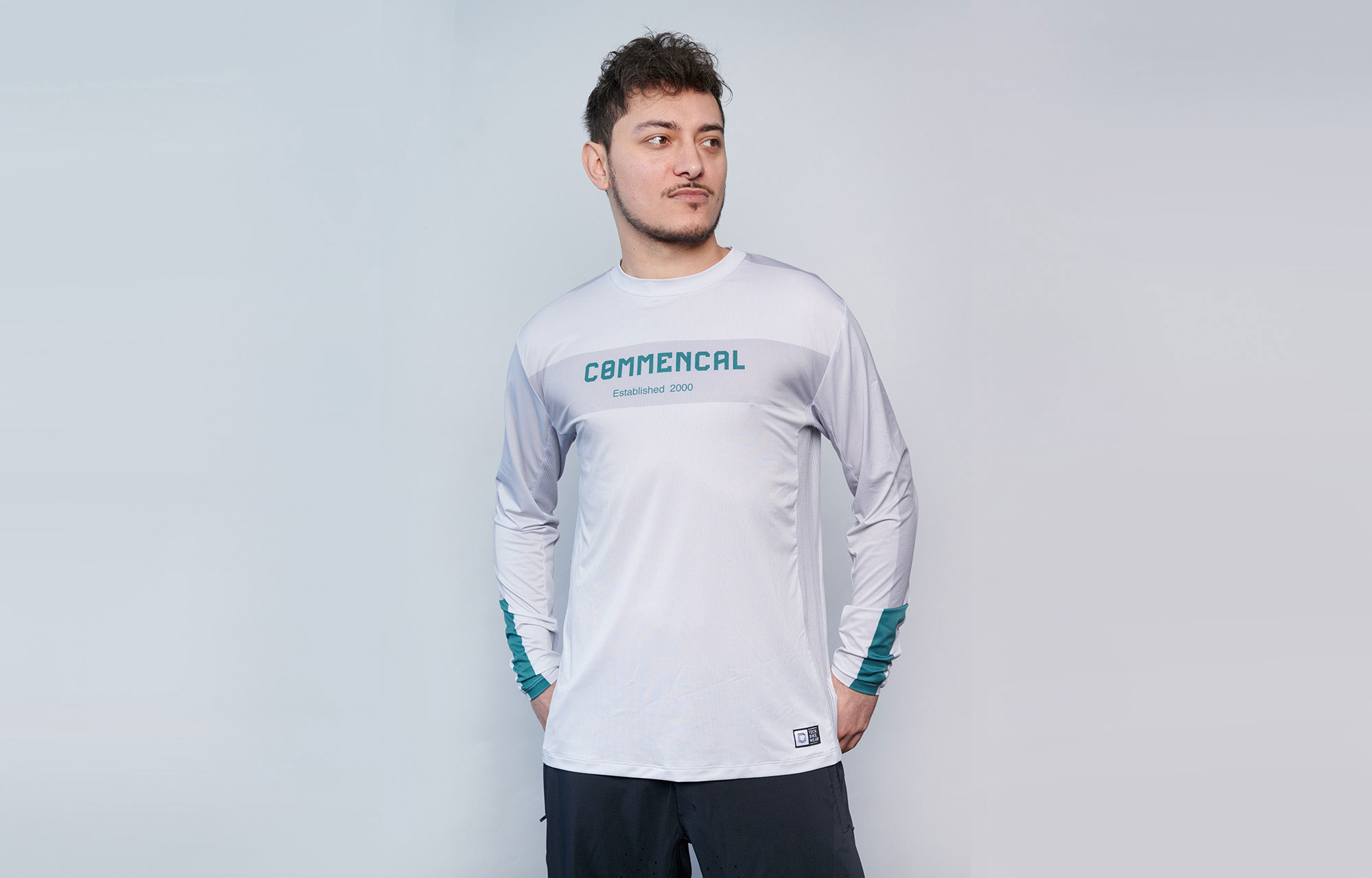 COMMENCAL LIGHTECH RACE LONG SLEEVE JERSEY GREY POLYCHROM image number 0