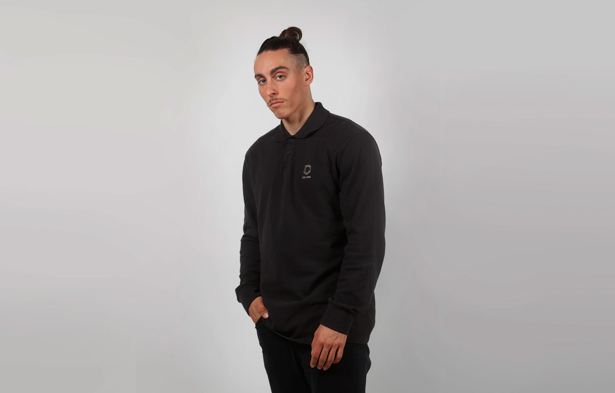 COMMENCAL LONG SLEEVE POLO SHIRT ANTHRACITE image number 0