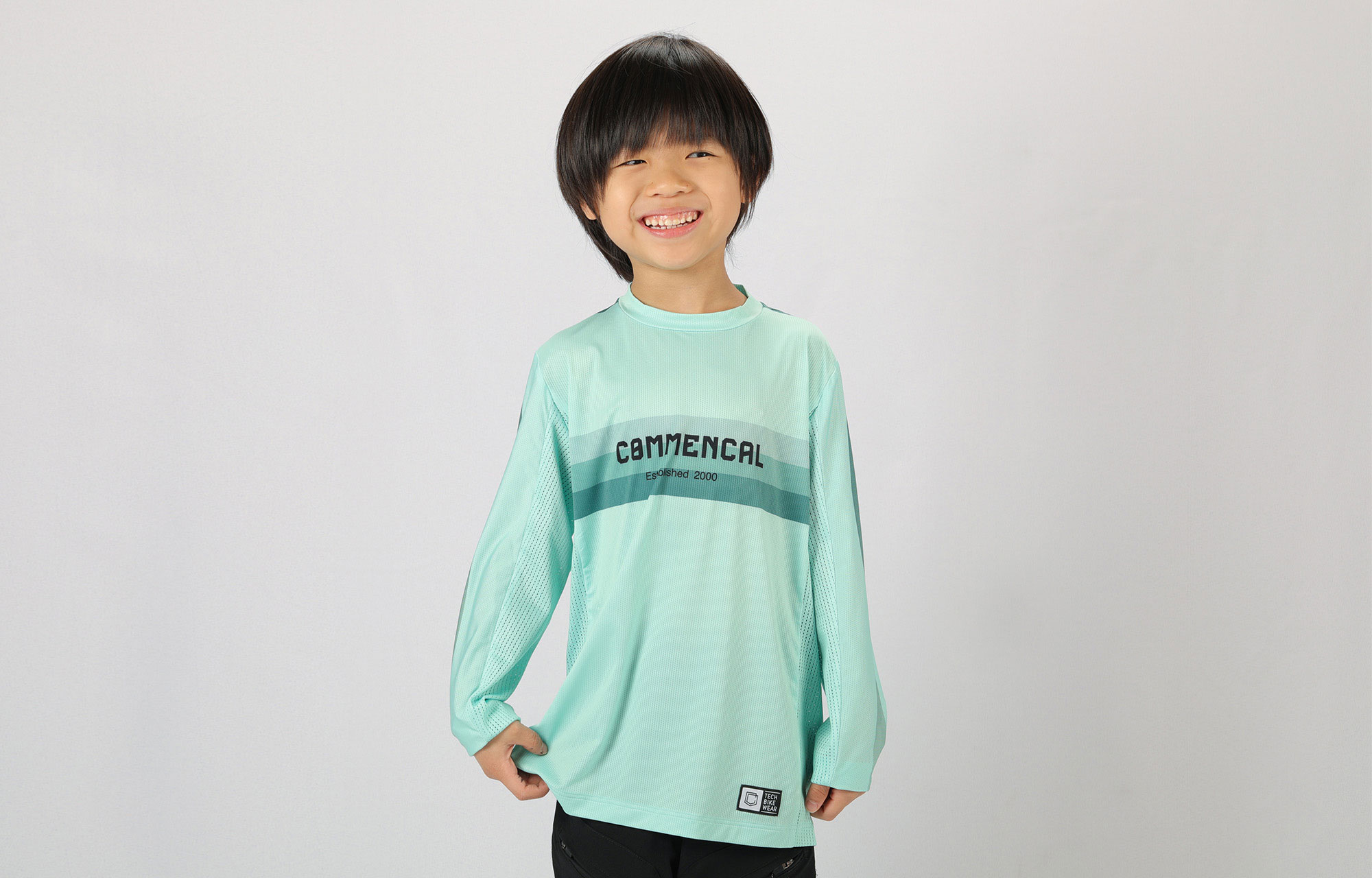 COMMENCAL KIDS LIGHTECH RACE LONG SLEEVE JERSEY FROZEN BLUE image number 0