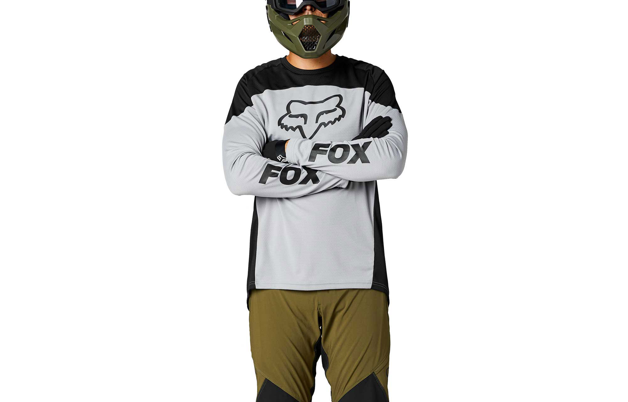 MAGLIA A MANICHE LUNGHE FOX DEFEND STEEL GREY image number 2