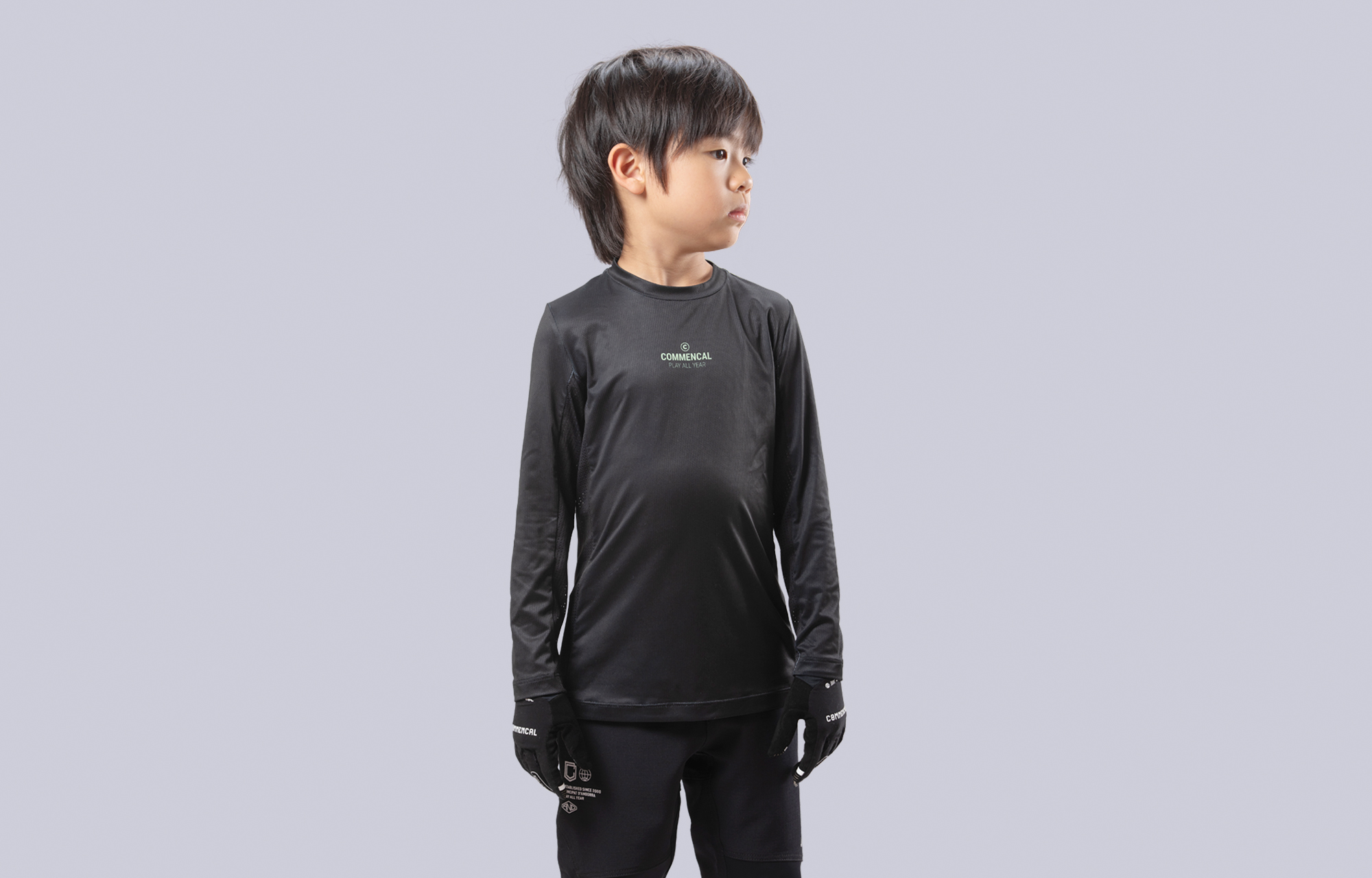 MAGLIA COMMENCAL LIGHTECH MANICHE LUNGHE KIDS BTS BLACK image number 0