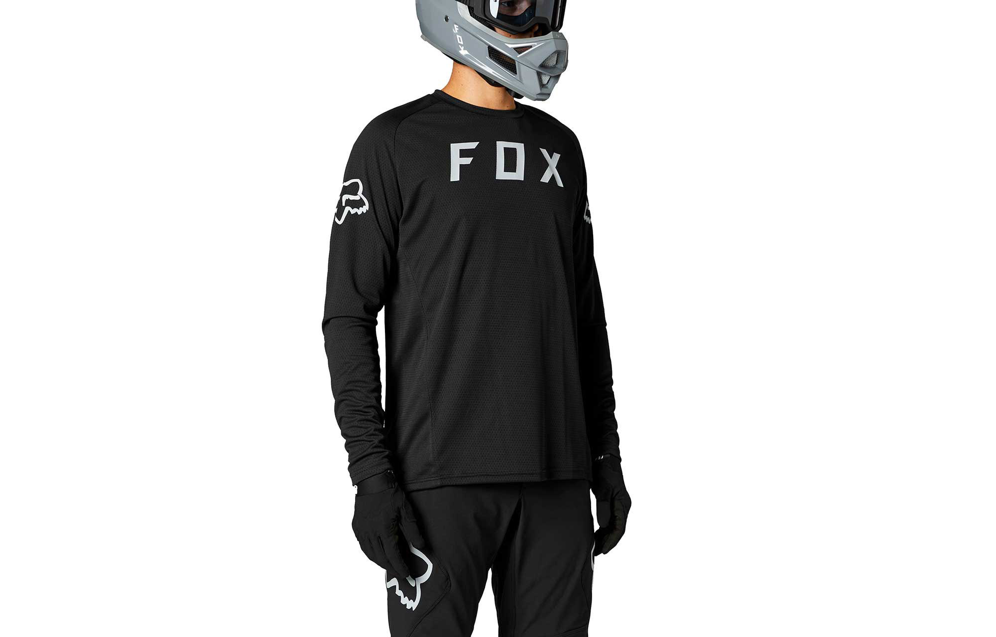 FOX DEFEND LONG SLEEVE JERSEY BLACK image number 0