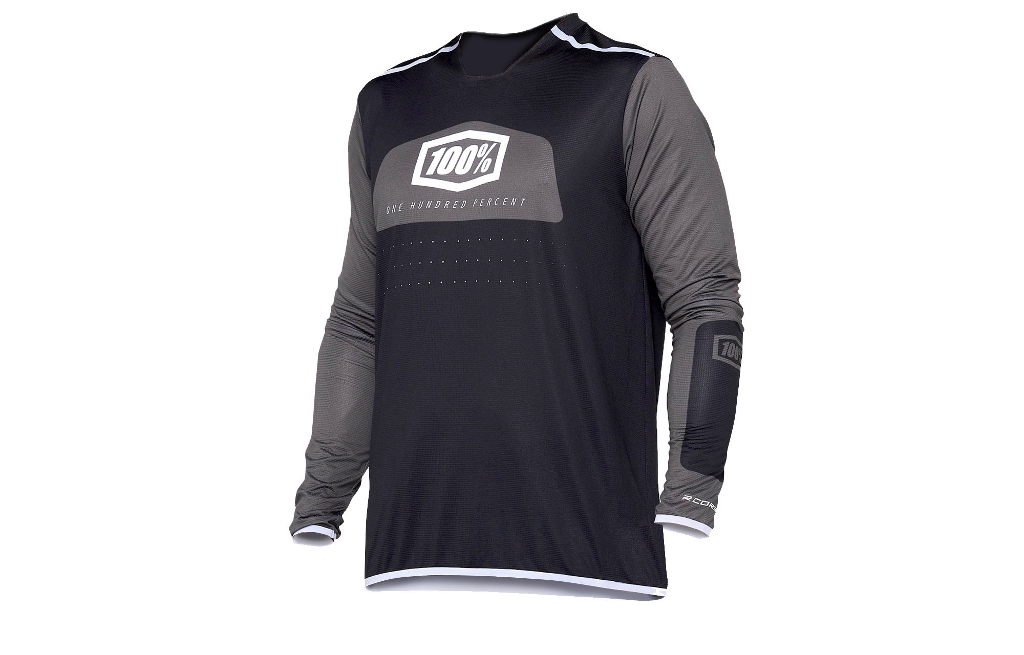 MAILLOT MANCHES LONGUES 100% R-CORE X BLACK/WHITE image number 0