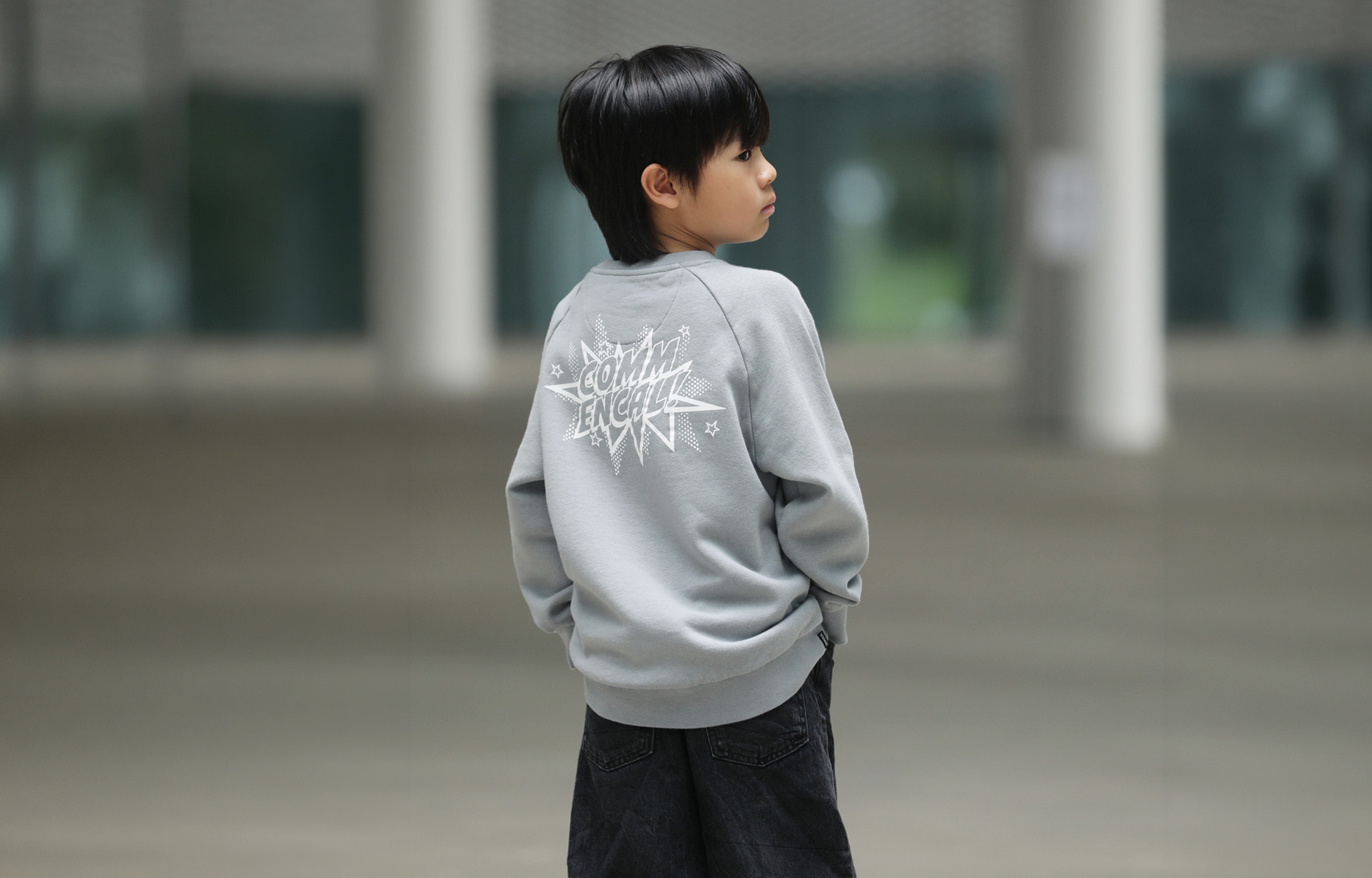 CREWNECK COMMENCAL KIDS CARTOON GREY image number 3