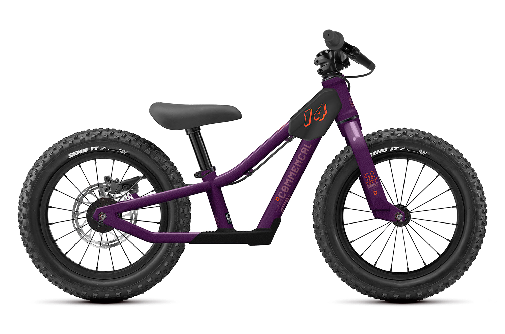 COMMENCAL RAMONES 14 PUSH BIKE PURPLE + REAR BRAKE KIT image number null