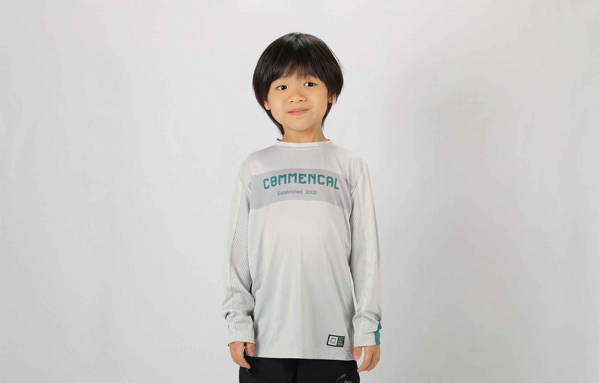 COMMENCAL KIDS RACE LONG SLEEVE JERSEY GREY POLYCHROM image number 0
