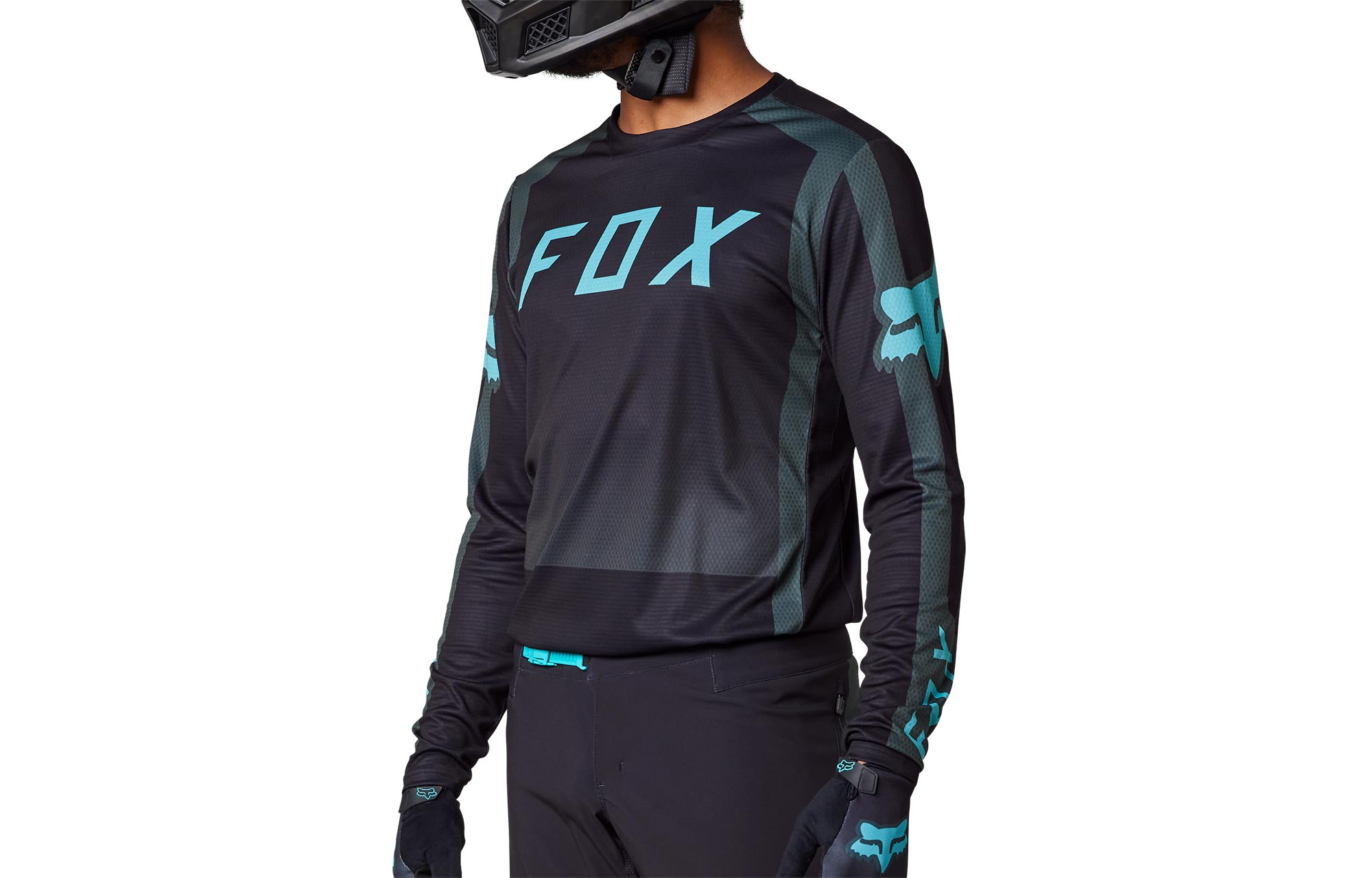 FOX DEFEND LONG SLEEVE JERSEY EMERALD image number 0