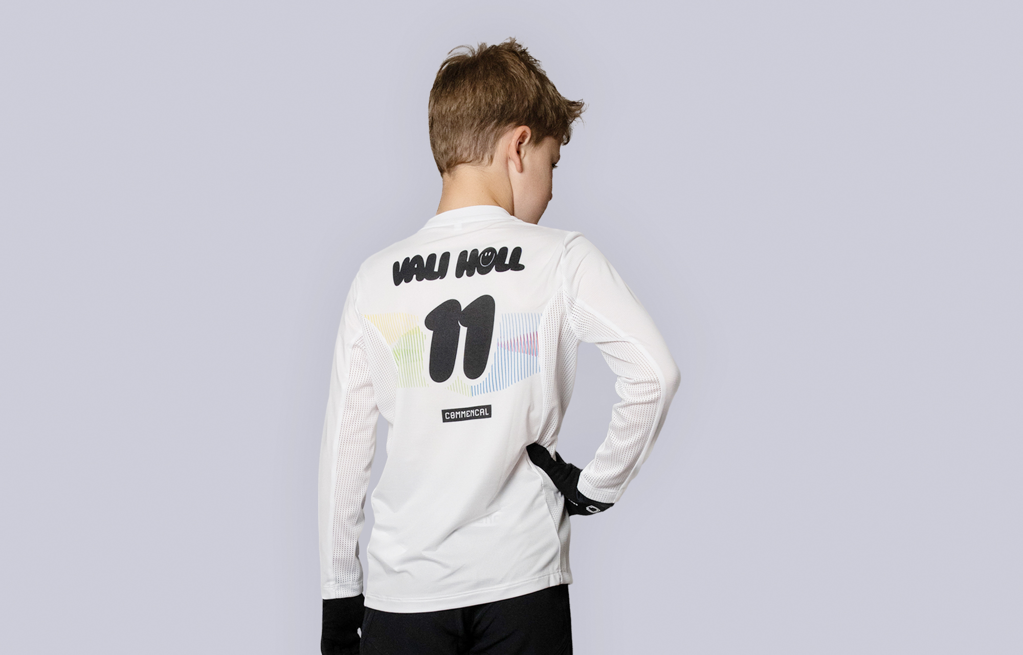 MAILLOT COMMENCAL LIGHTECH MANGA LARGA KIDS VALI H&Ouml;LL WHITE image cover number 0