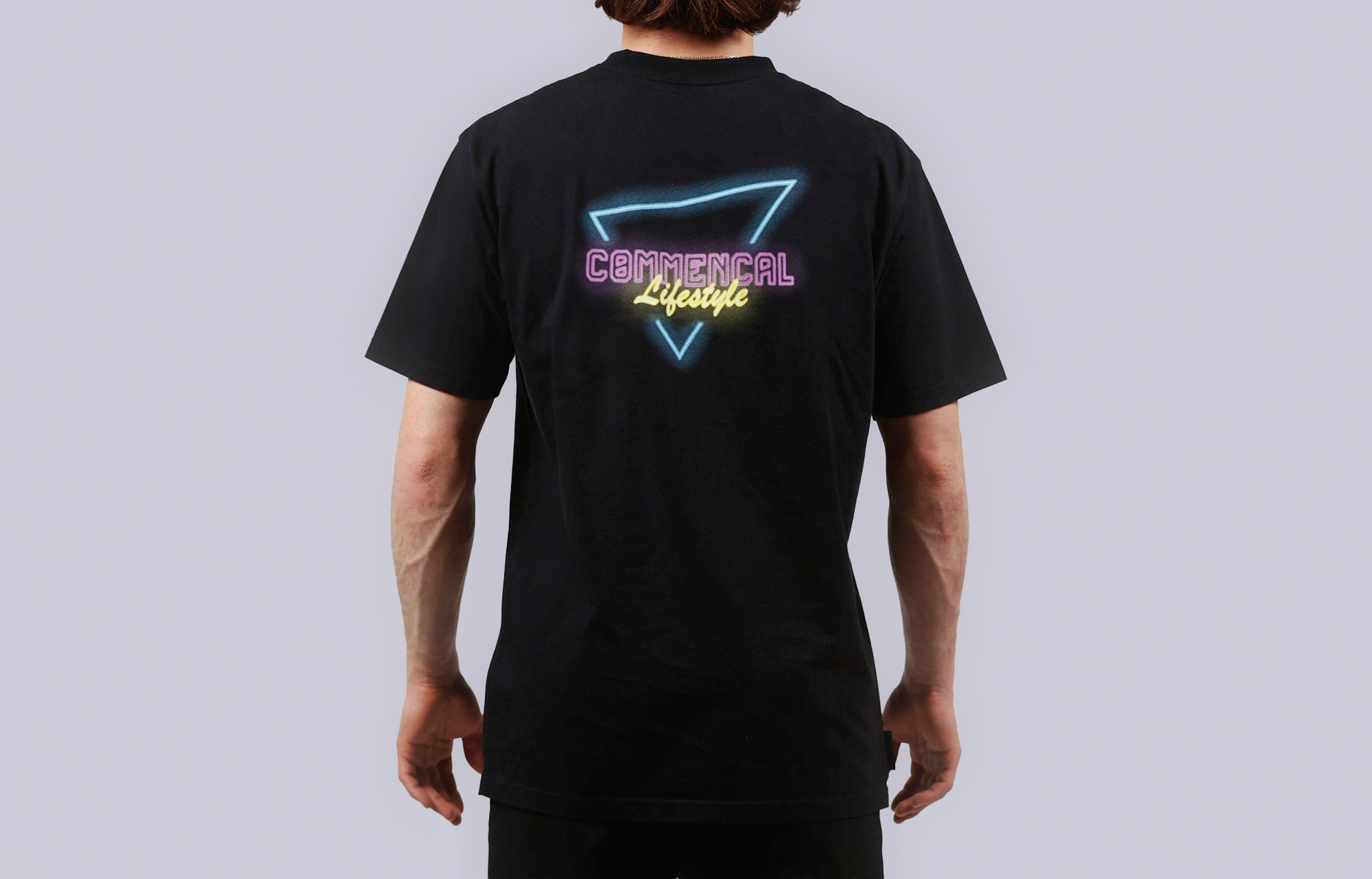 T-SHIRT COMMENCAL NEON TRIANGLE BLACK image number 0