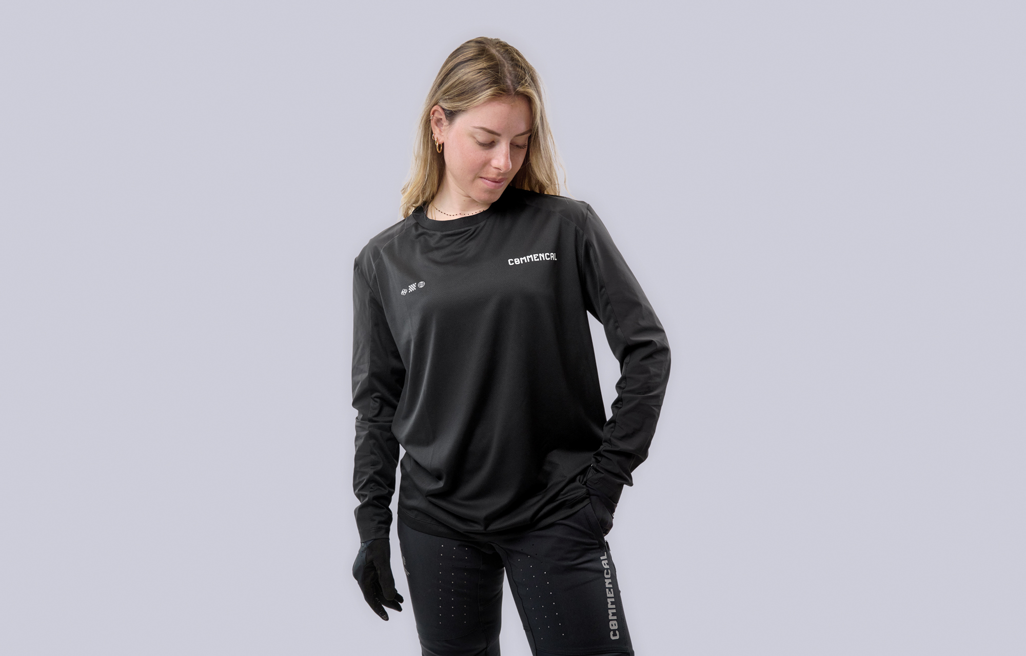 MAILLOT COMMENCAL HARDTECH MANGA LARGA BLACK image large number 1