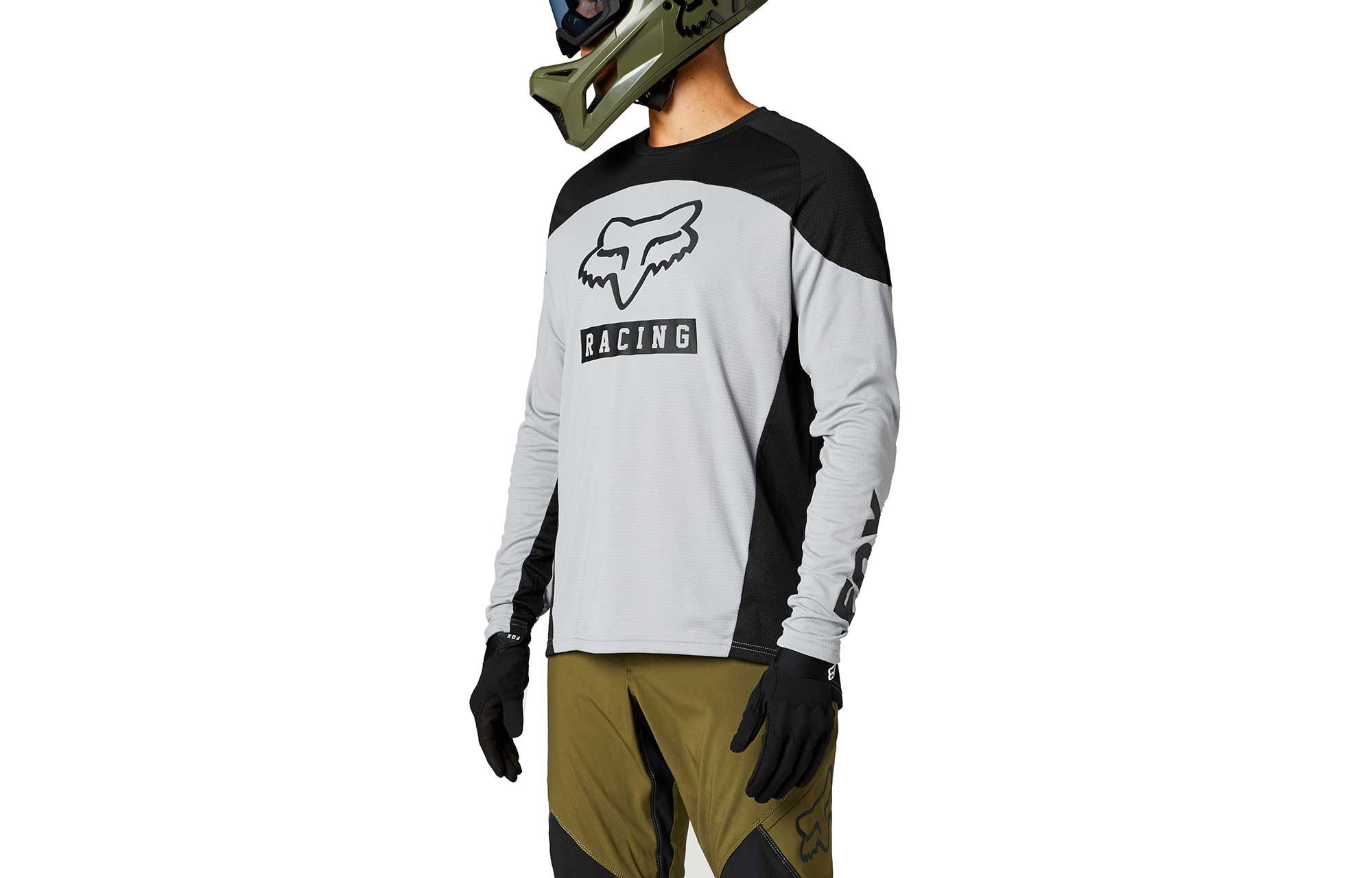 MAGLIA A MANICHE LUNGHE FOX DEFEND STEEL GREY image number 1