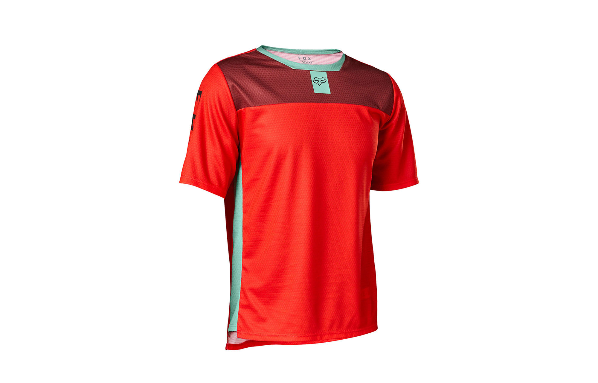 FOX KIDS DEFEND SHORT SLEEVE JERSEY FLUO RED image number 0